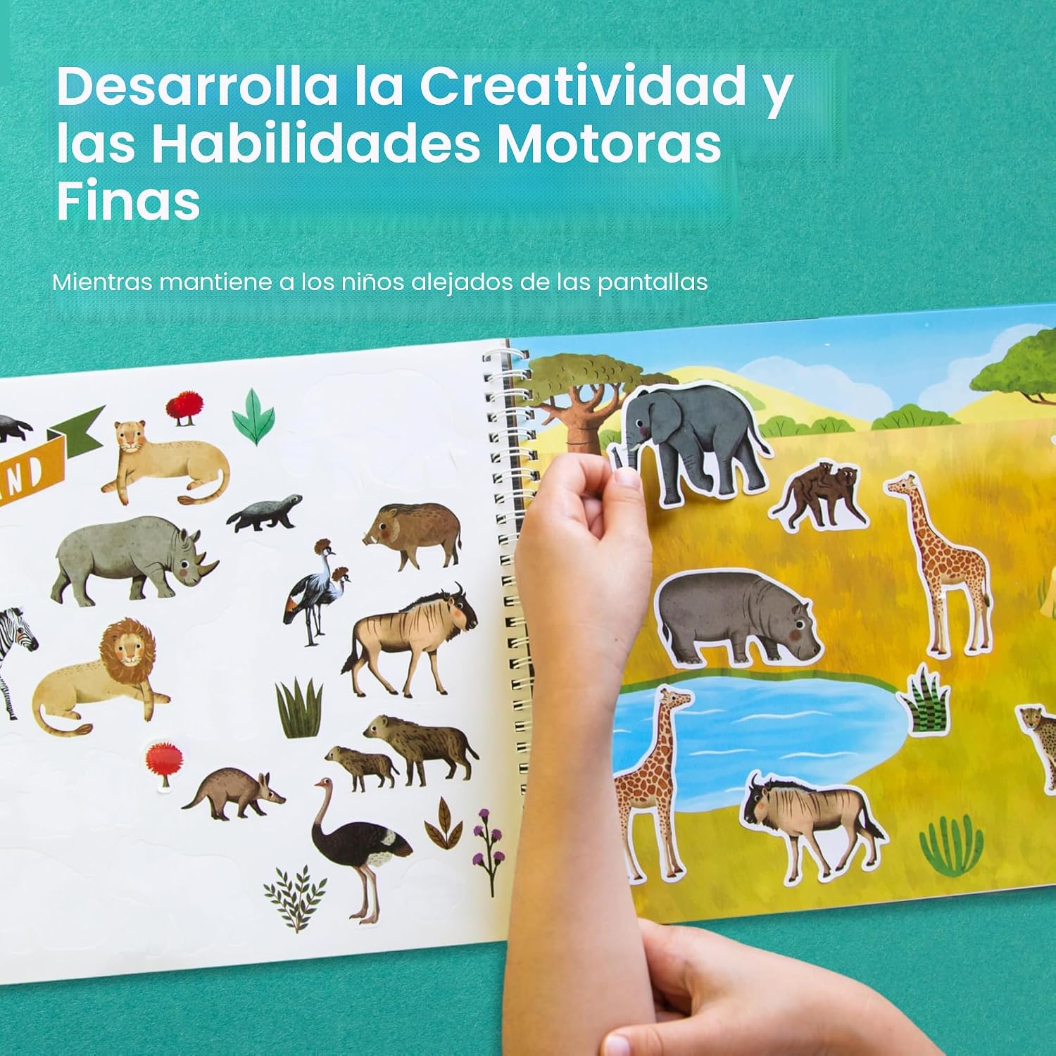 LIBRO DE STICKERS CUPKIN ANIMAL HABITATS CON 500+ STICKERS Y 12 PÁGINAS PARA COLOREAR - 4