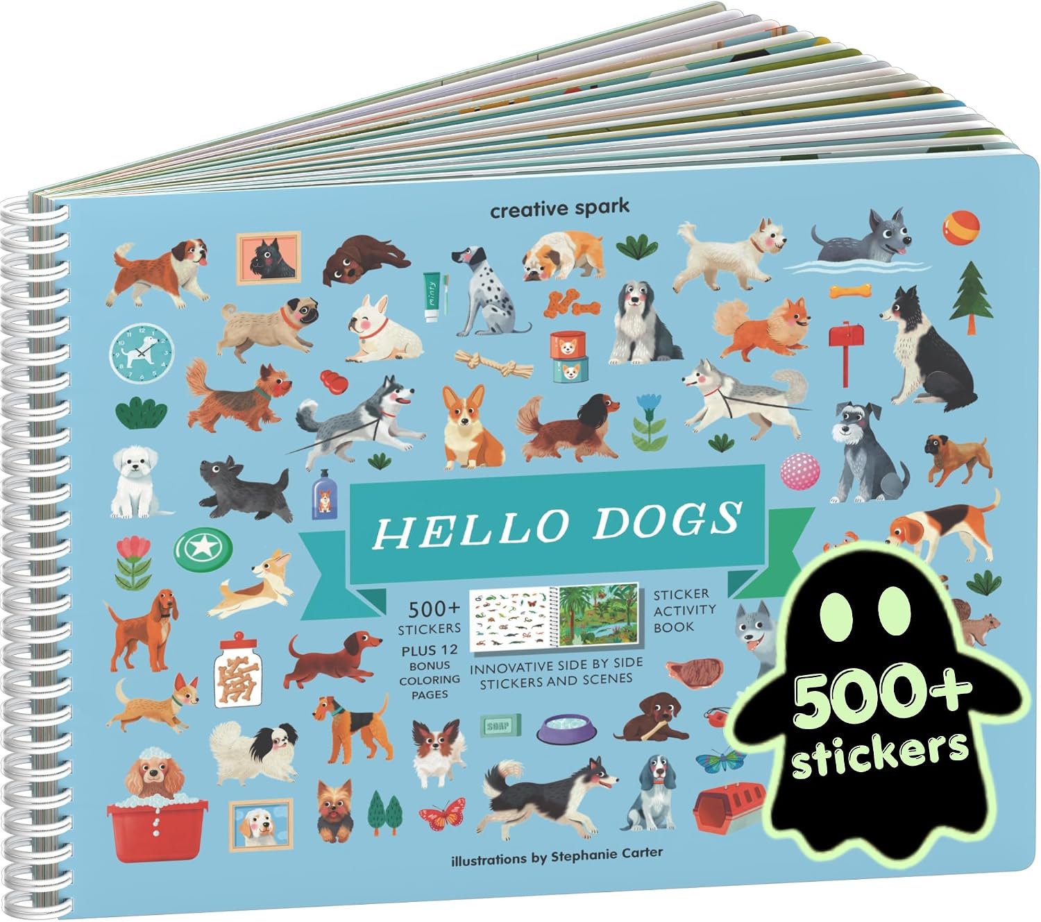 LIBRO DE STICKERS Y COLOREAR CUPKIN HELLO DOGS CON 500+ STICKERS - 1