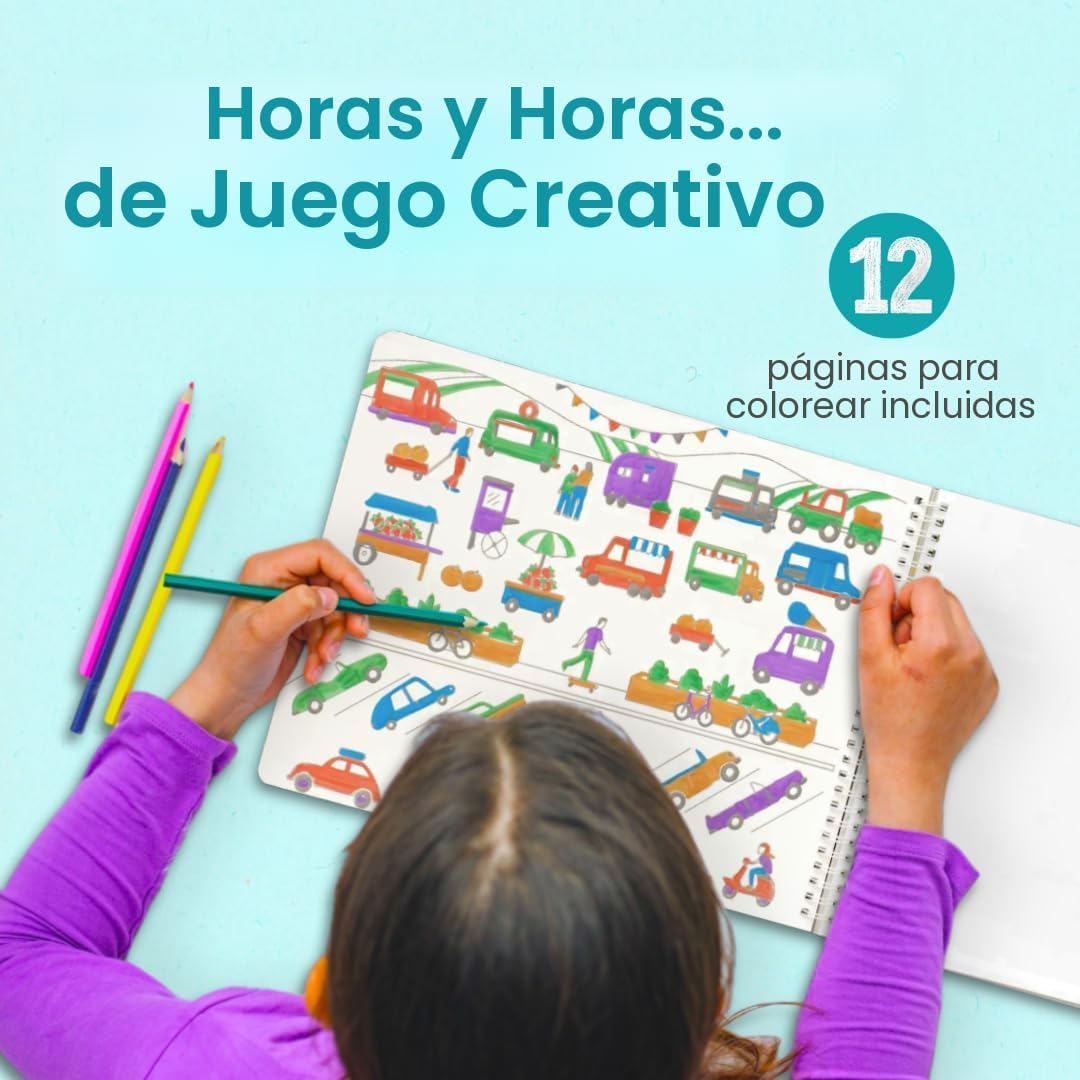 LIBRO DE STICKERS CUPKIN AUTOS, CAMIONES, AVIONES Y TRENES CON 500+ STICKERS - 5