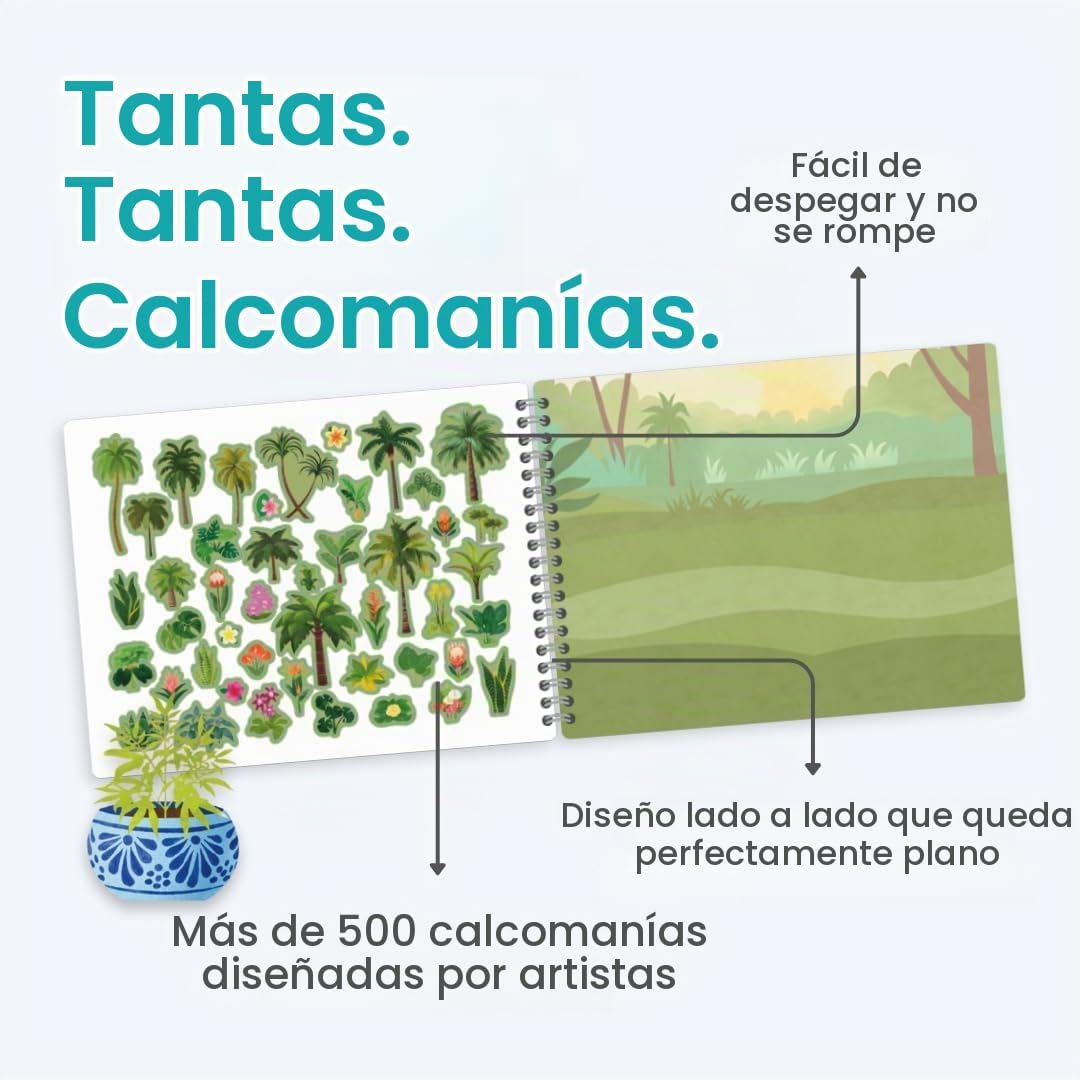 LIBRO DE STICKERS Y COLOREAR CUPKIN PLANTS Y MUSHROOMS CON 500+ STICKERS - 3