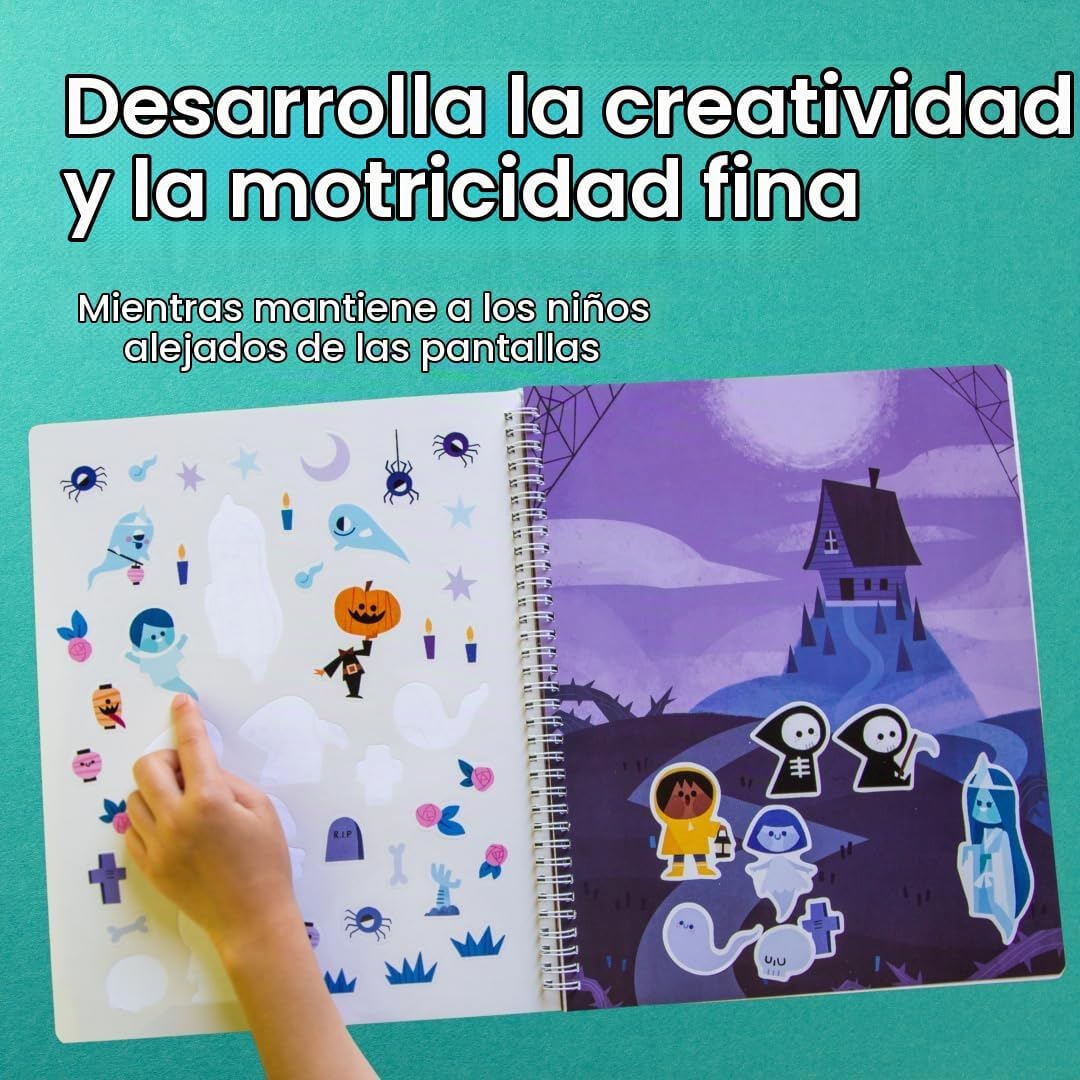 LIBRO DE ACTIVIDADES Y STICKERS HALLOWEEN CUPKIN 500+ STICKERS - 4