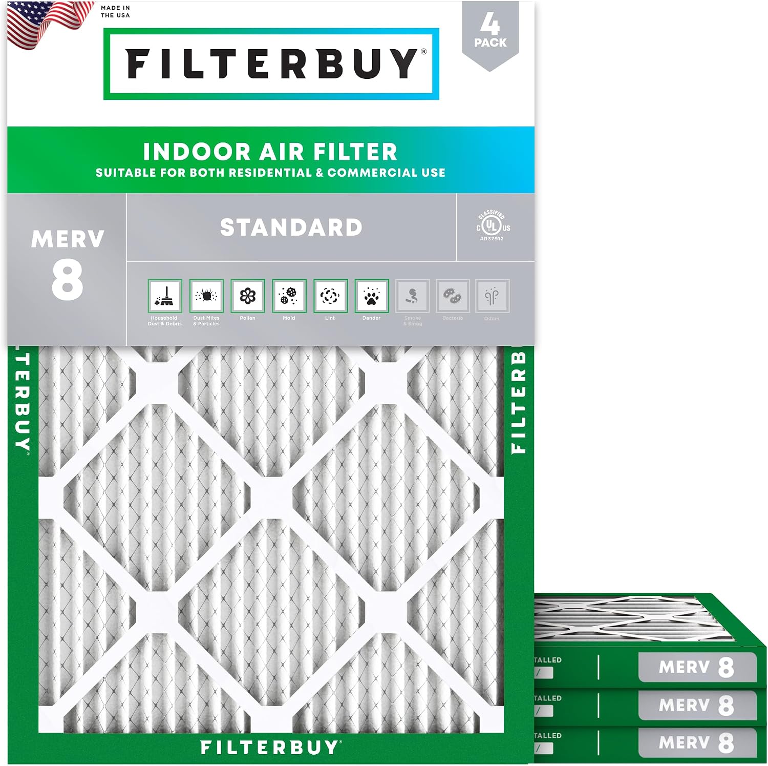 FILTRO DE AIRE 10X14X1 MERV 8 FILTERBUY PACK 4 UNIDADES - 1