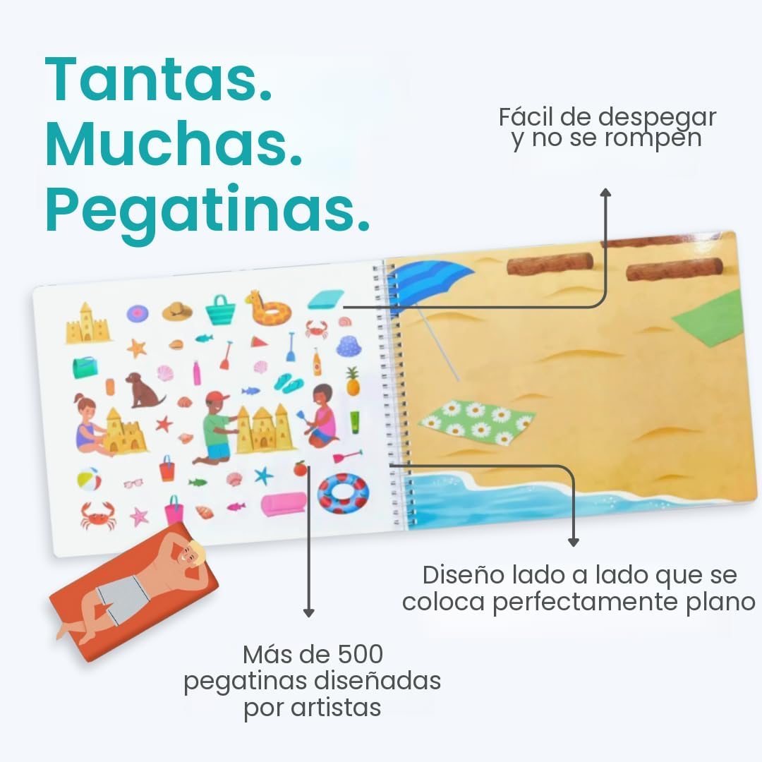LIBRO DE STICKERS BEACH DAY CUPKIN CON 500+ STICKERS Y 12 PÁGINAS PARA COLOREAR - 3