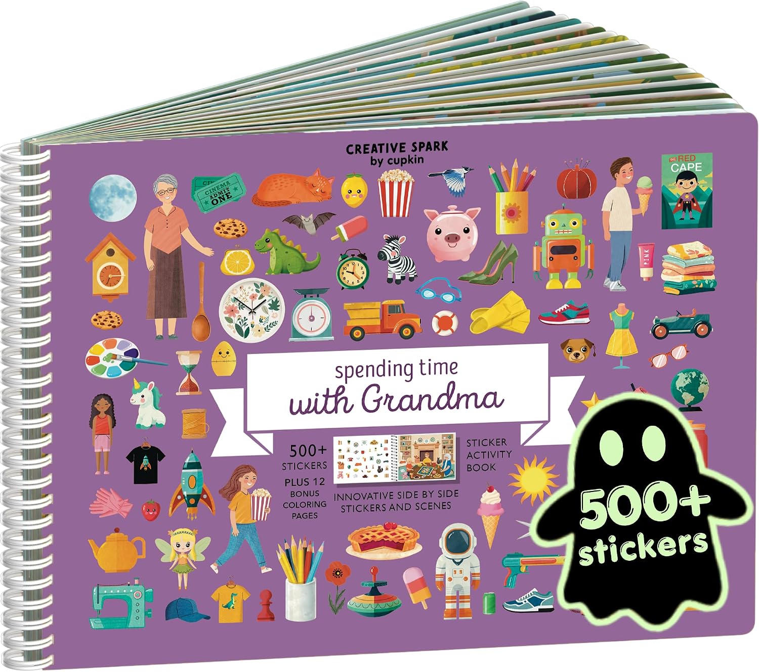 LIBRO DE STICKERS Y COLOREAR CUPKIN SPENDING TIME WITH GRANDMA 500+ STICKERS - 1