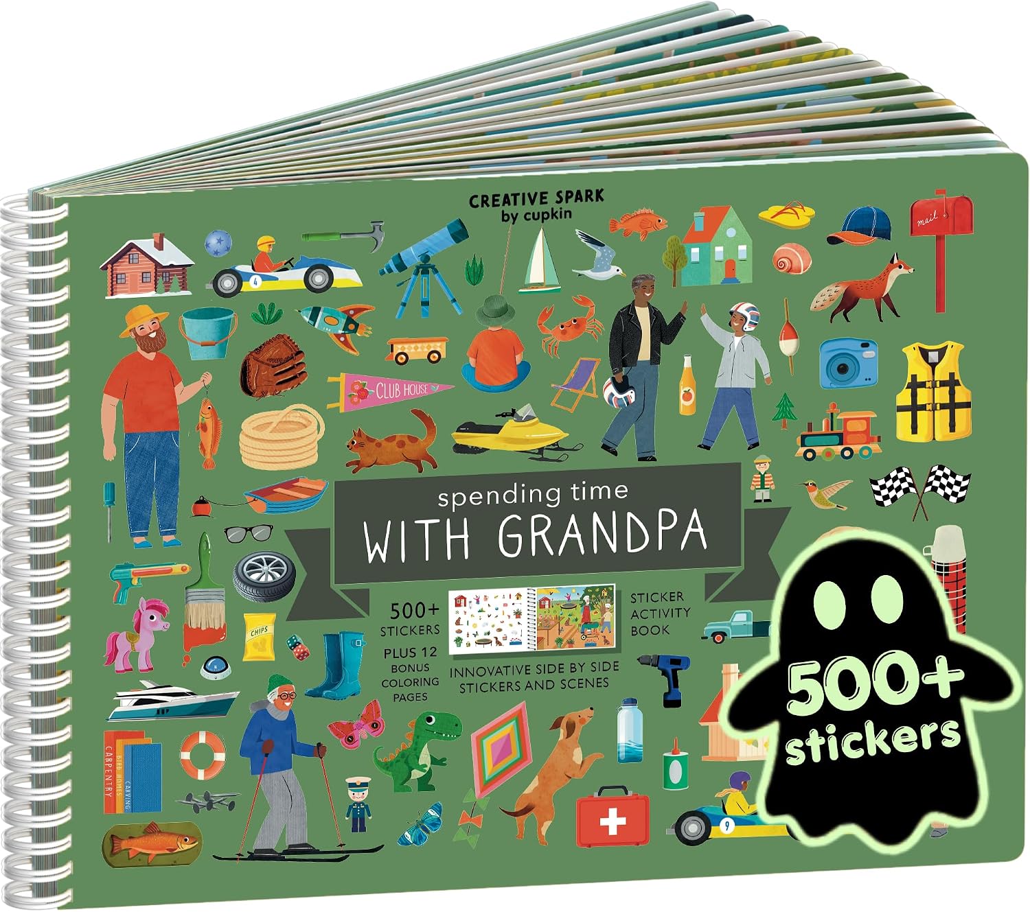 LIBRO DE STICKERS Y COLOREAR CUPKIN SPENDING TIME WITH GRANDPA 500+ STICKERS - 1