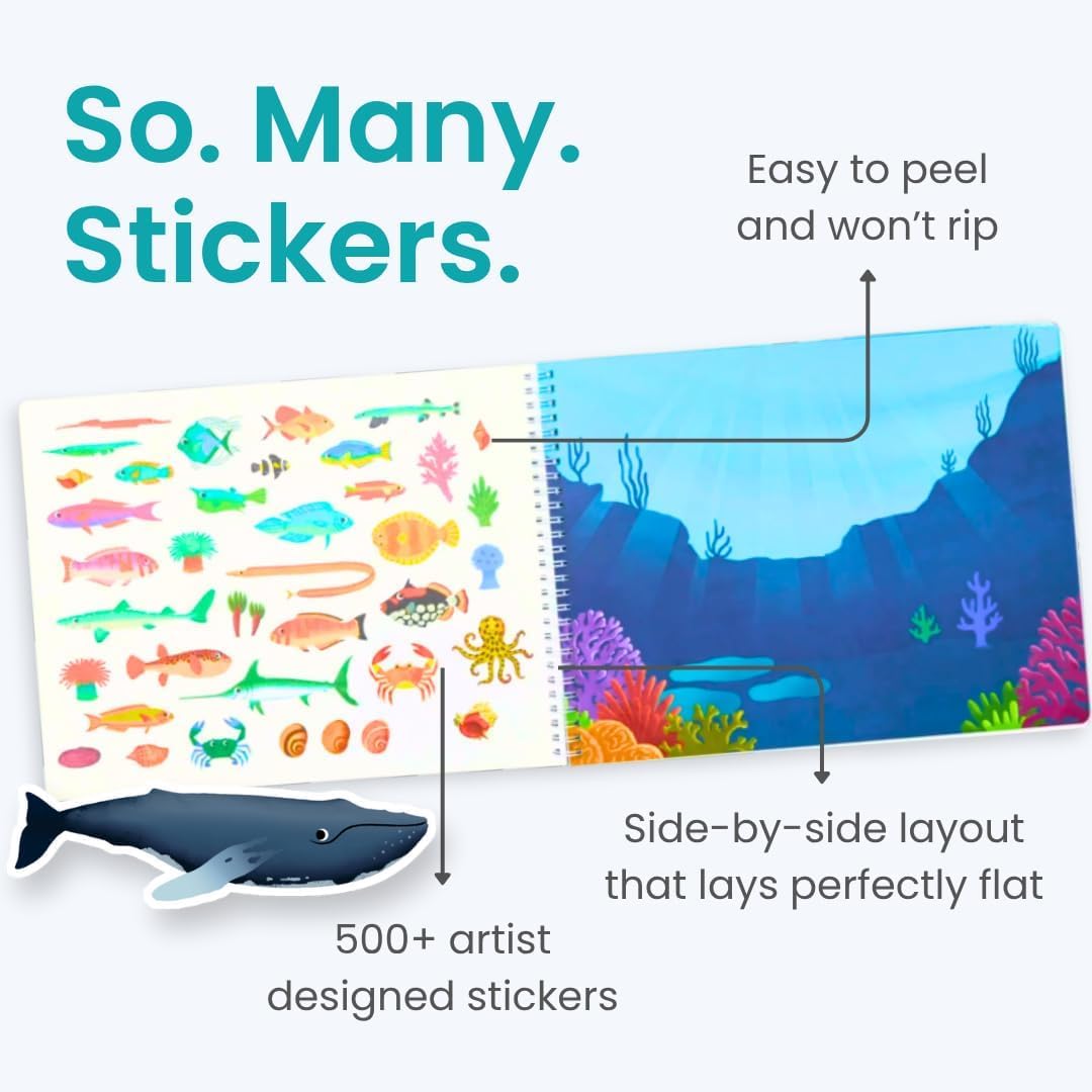 LIBRO DE ACTIVIDADES CUPKIN OCEAN CON STICKERS Y COLOREAR 500+ STICKERS - 3