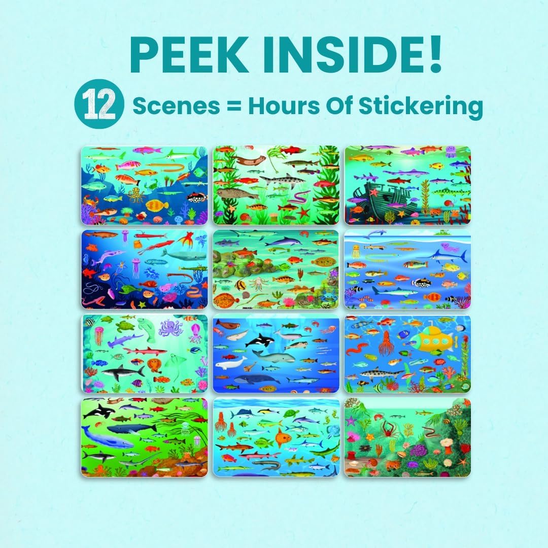 LIBRO DE ACTIVIDADES CUPKIN OCEAN CON STICKERS Y COLOREAR 500+ STICKERS - 5