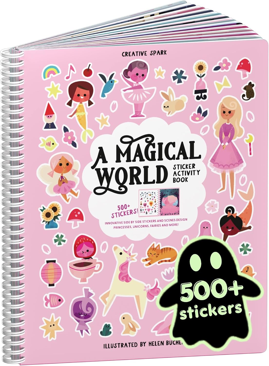 LIBRO DE STICKERS CUPKIN MAGICAL WORLD CON 500+ STICKERS Y 12 PÁGINAS PARA COLOREAR - 1