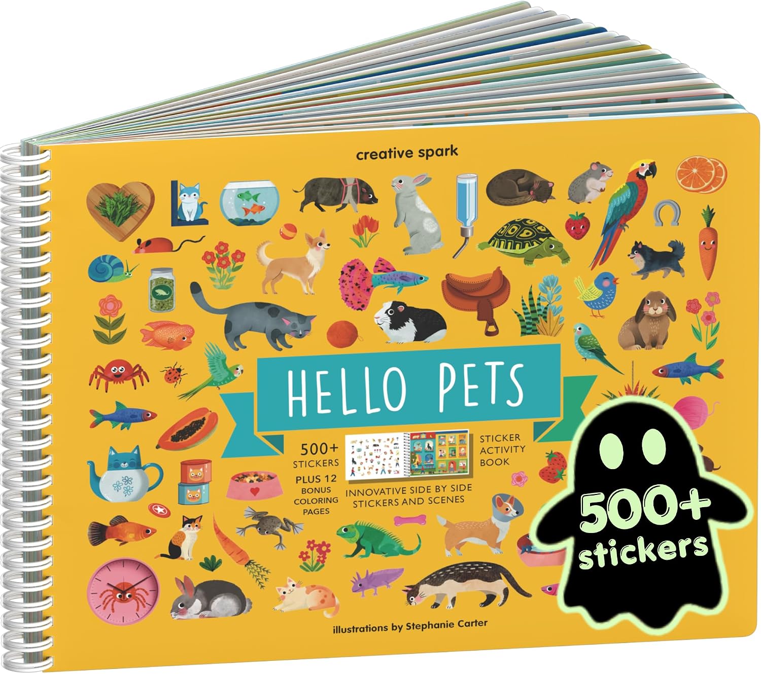 LIBRO DE STICKERS Y COLOREAR CUPKIN ANIMALES MASCOTAS CON 500+ STICKERS - 1