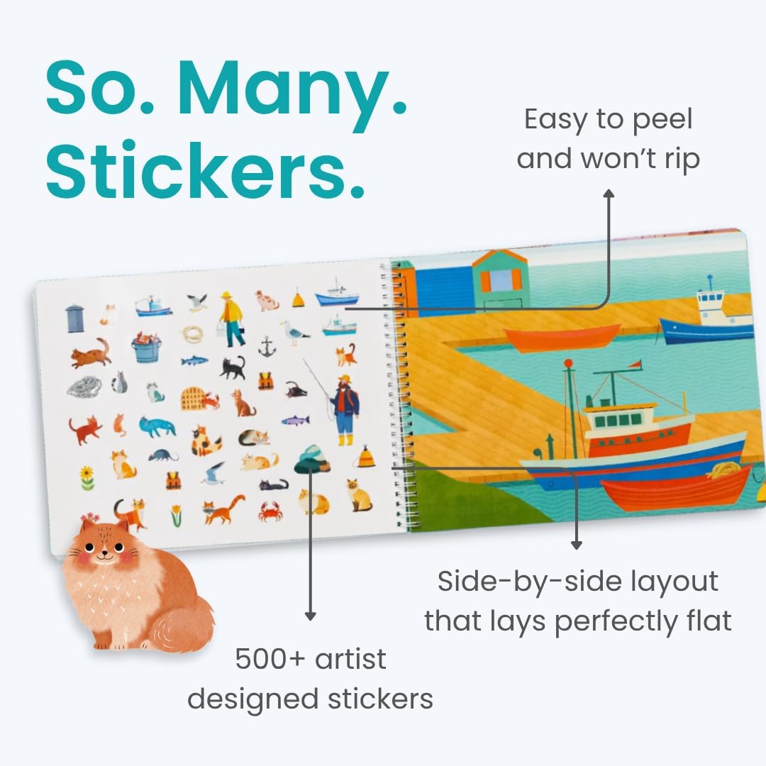 LIBRO DE STICKERS HELLO CATS CUPKIN CON 500+ STICKERS Y PÁGINAS PARA COLOREAR - 3