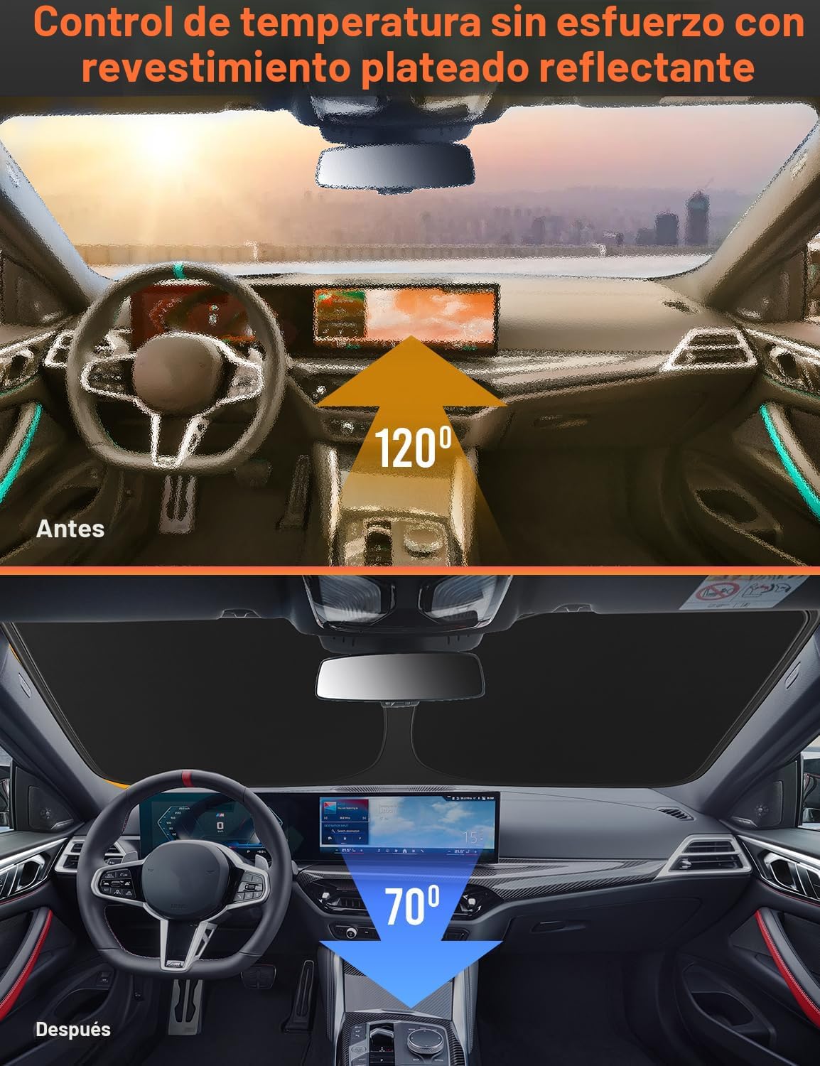 PARASOL PARA PARABRISAS ECONOUR COMPATIBLE CON BMW Z4 M2 M8 2003-2026 - 4