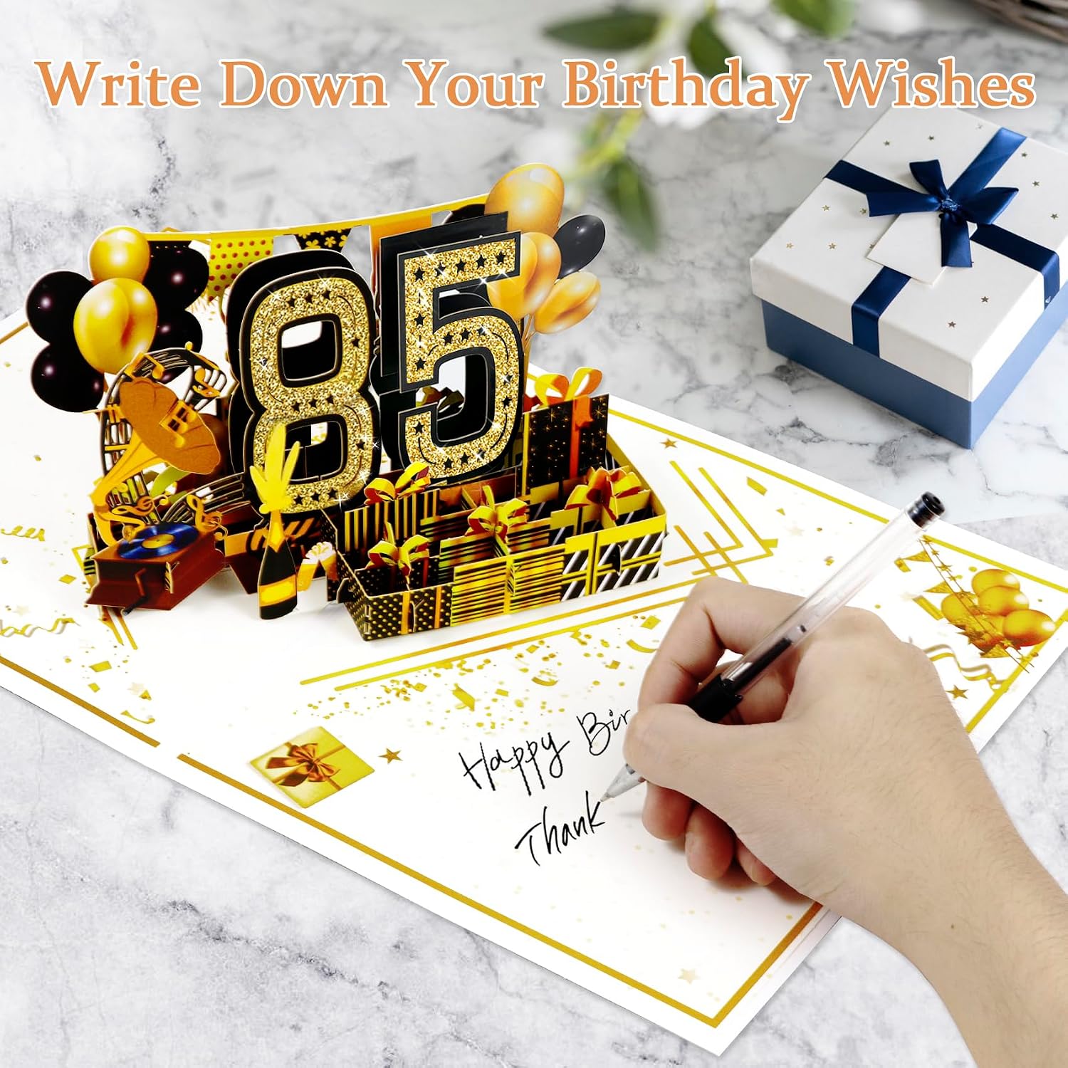 TARJETA DE CUMPLEAÑOS 85 AÑOS POP-UP 3D OLOSONG - 5