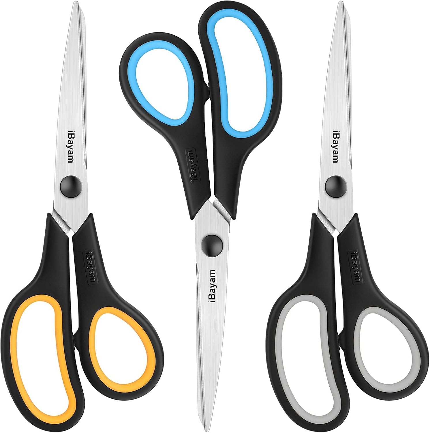 TIJERAS IBAYAM 8.5 PULGADAS DE ACERO INOXIDABLE, PACK DE 3 PARES - 1