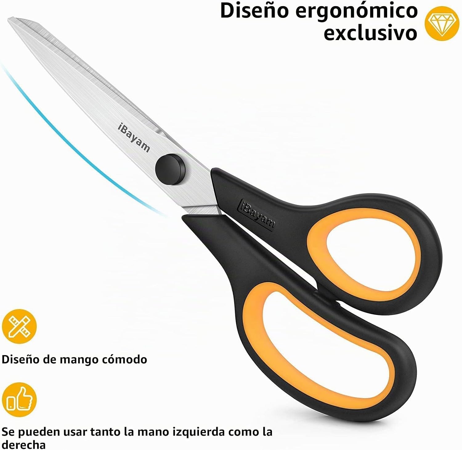 TIJERAS IBAYAM 8.5 PULGADAS DE ACERO INOXIDABLE, PACK DE 3 PARES - 3