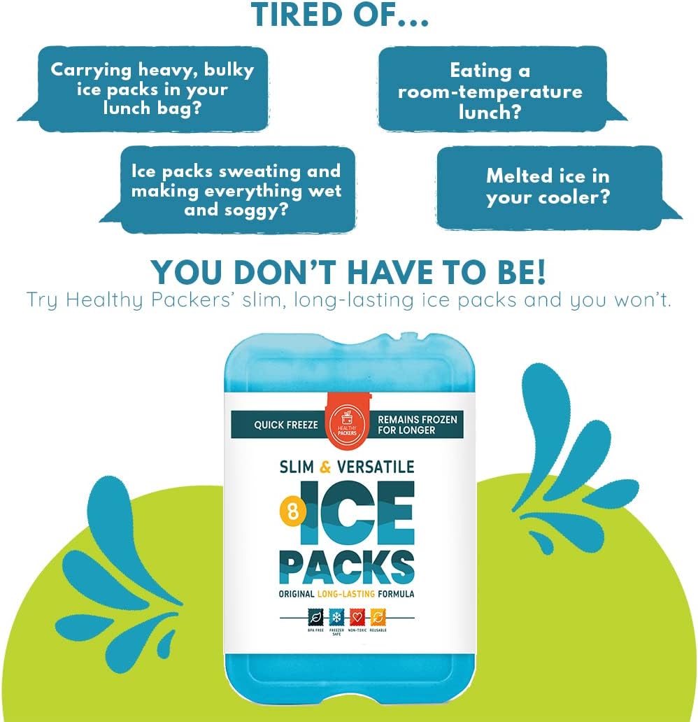 PAQUETES DE HIELO REUTILIZABLES HEALTHY PACKERS PARA COOLER, SET DE 8 PIEZAS - 3