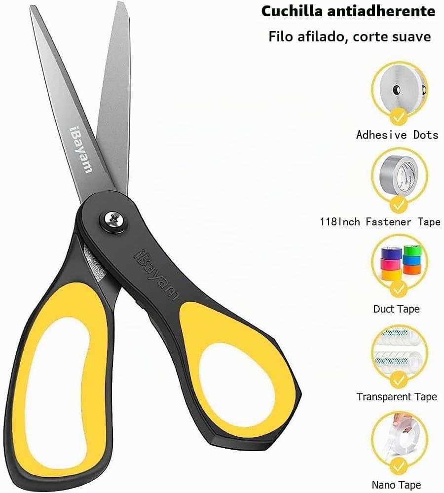 TIJERAS MULTIUSOS IBAYAM 8.5 PULGADAS CON HOJAS DE TITANIO ANTIADHERENTES - 5