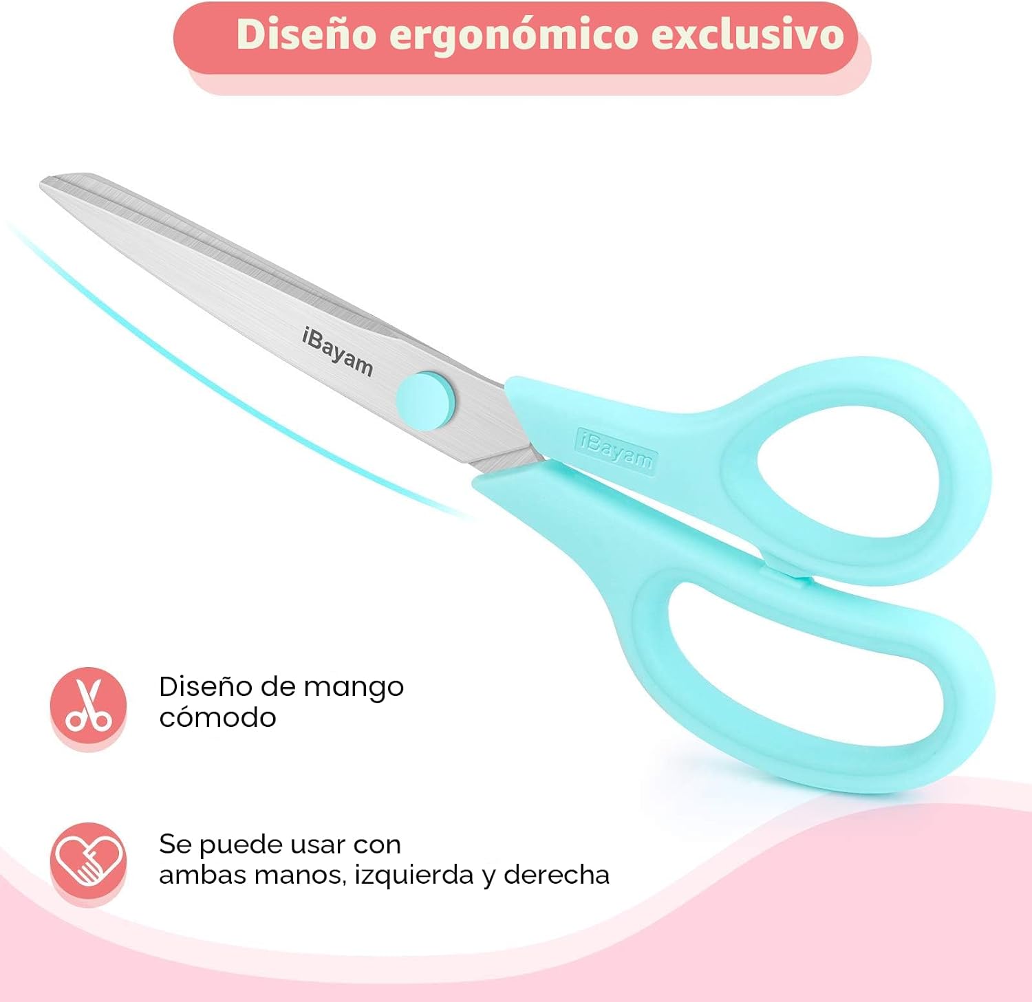 TIJERAS IBAYAM 8.5 PULGADAS MULTIUSOS, JUEGO DE 3 PIEZAS CON HOJA DE ACERO DE 2.5MM - 3
