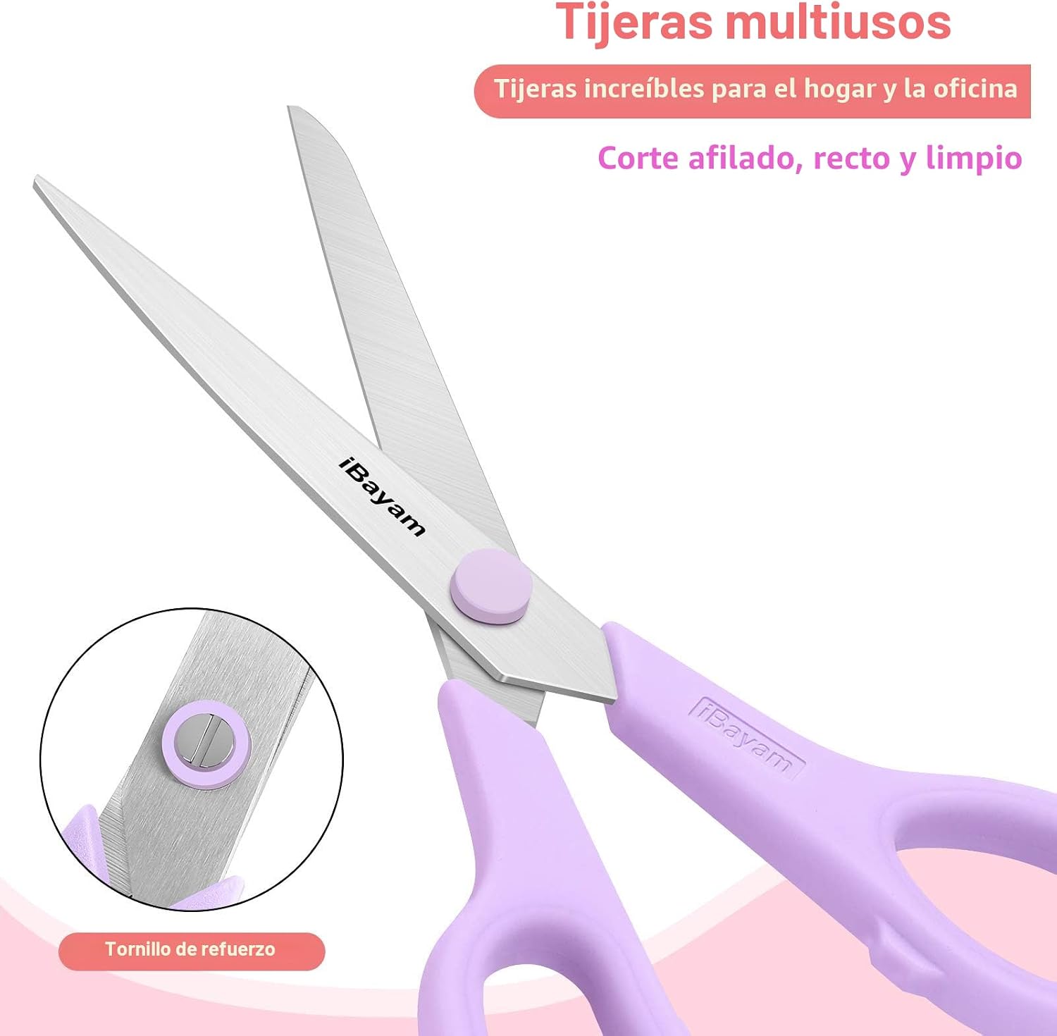 TIJERAS IBAYAM 8.5 PULGADAS MULTIUSOS, JUEGO DE 3 PIEZAS CON HOJA DE ACERO DE 2.5MM - 4