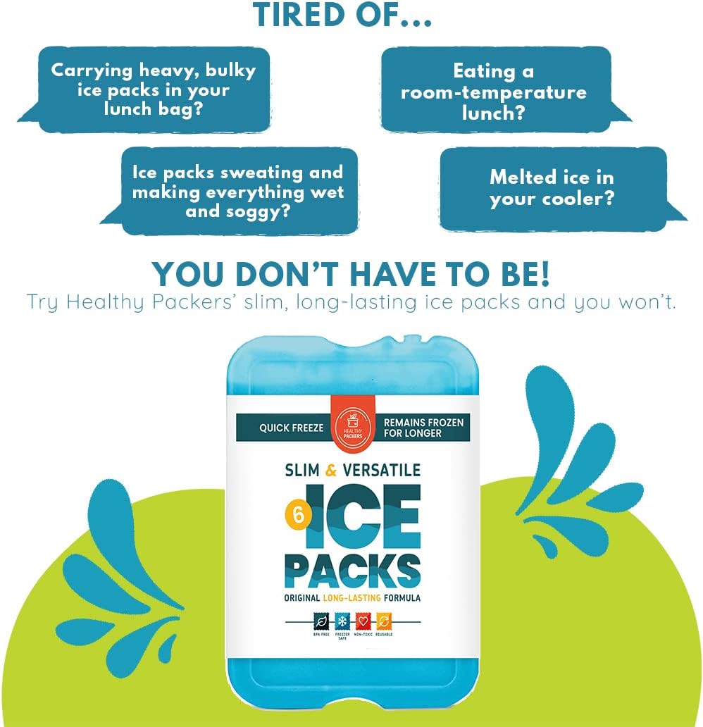 PAQUETES DE HIELO REUTILIZABLES HEALTHY PACKERS PARA COOLER, SET DE 6 PIEZAS - 3