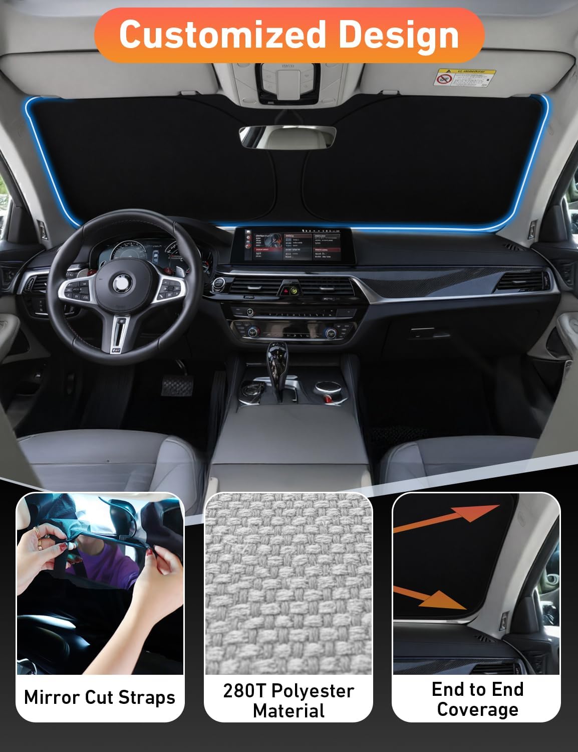 PARASOL PARA PARABRISAS ECONOUR COMPATIBLE CON MERCEDES BENZ CLASE S 2015-2025 - 2