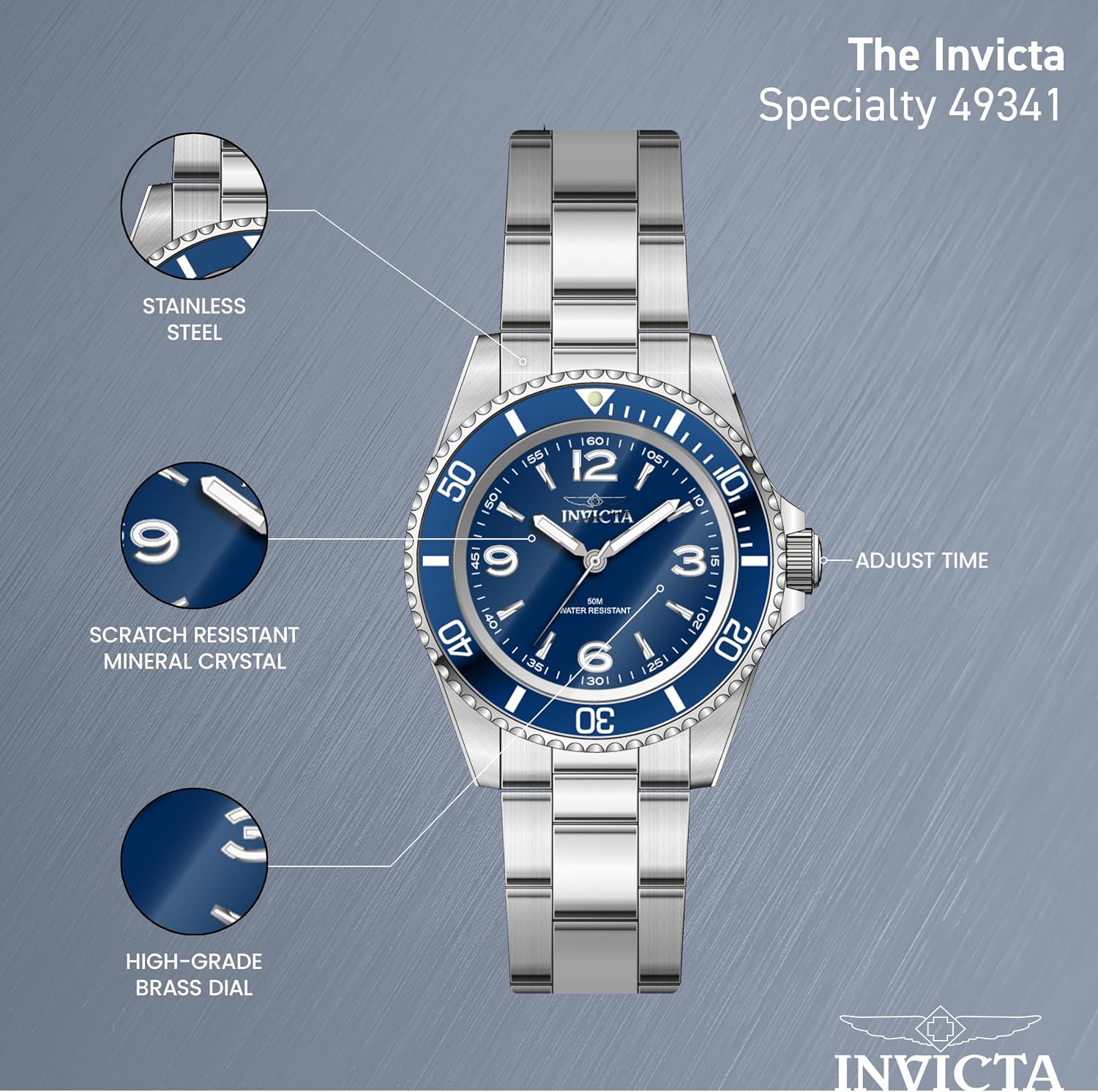 RELOJ DE PULSERA INVICTA PARA HOMBRE ACERO INOXIDABLE 40MM - 4