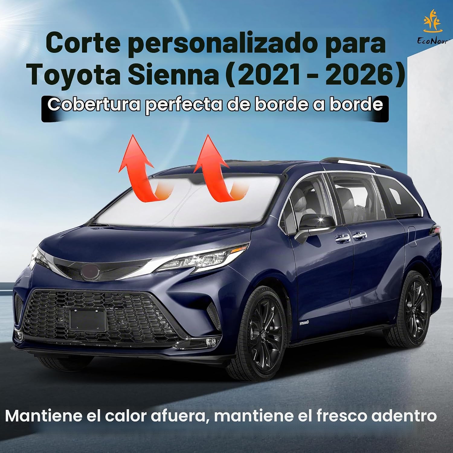 PARASOL PARA PARABRISAS TOYOTA SIENNA 2021-2026 ECONOUR - 2