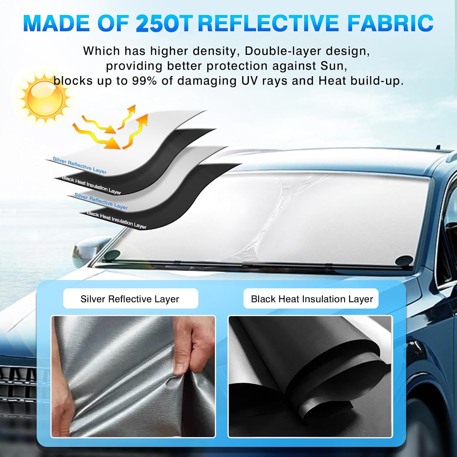 PARASOL PARA PARABRISAS KUST HONDA ACCORD 2013-2017 PLEGABLE PROTECCIÓN UV - 3