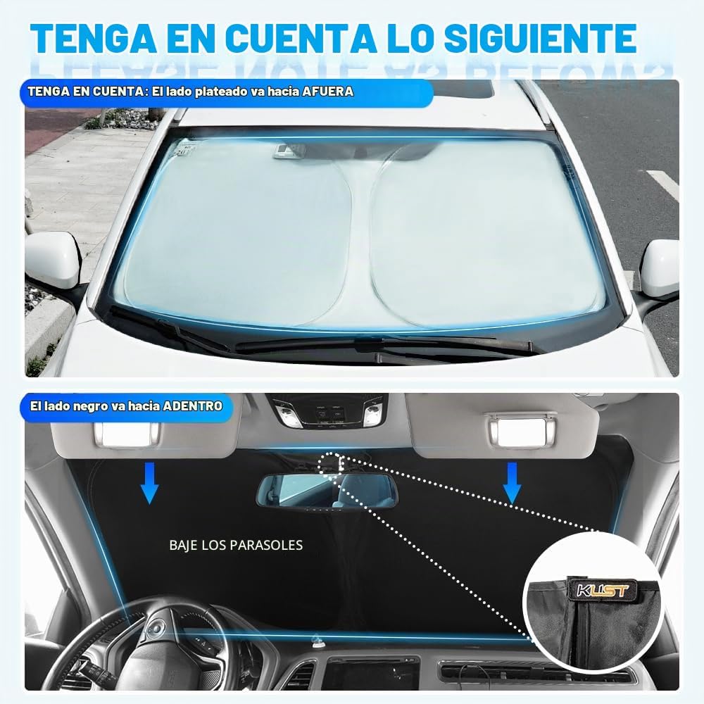 PARASOL PARA PARABRISAS KUST HONDA ACCORD 2013-2017 PLEGABLE PROTECCIÓN UV - 5