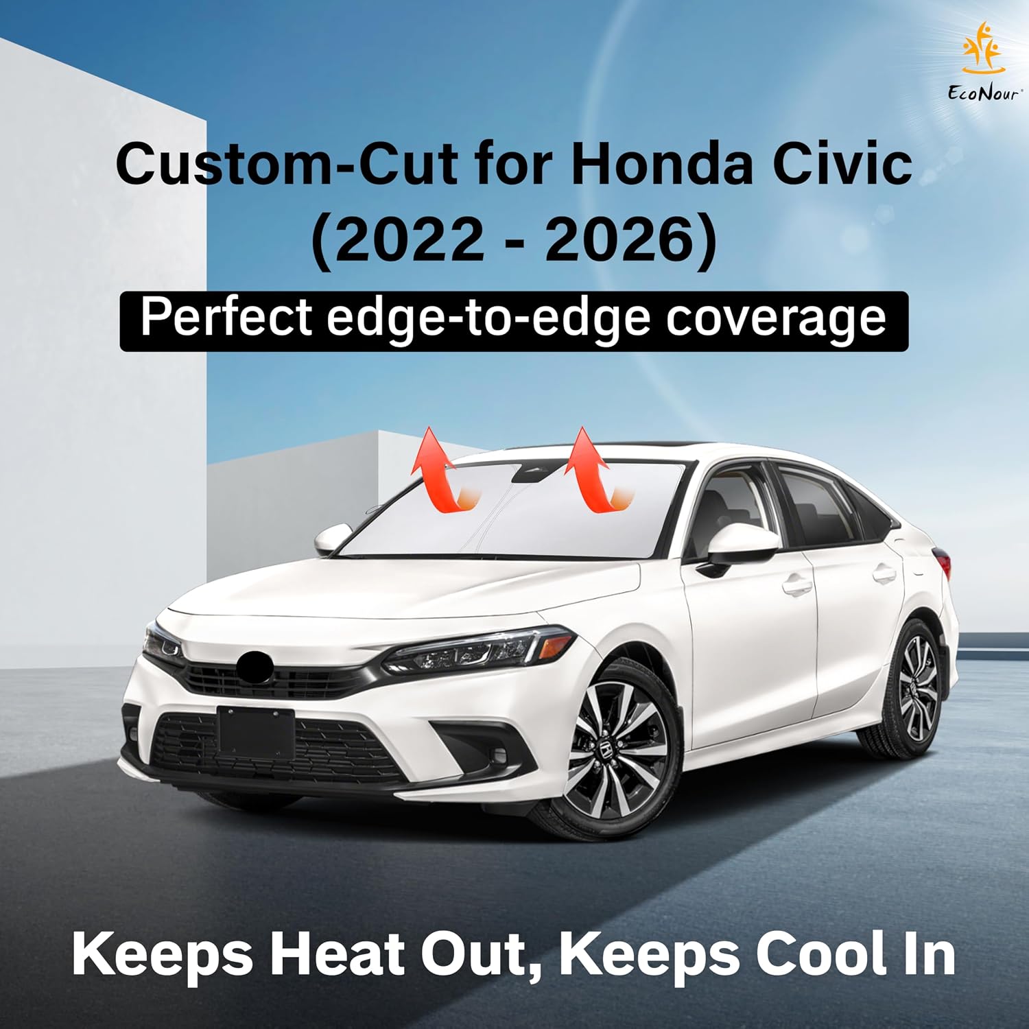 PARASOL PARA PARABRISAS ECONOUR COMPATIBLE CON HONDA CIVIC 11ª GENERACIÓN 2022-2026 - 2