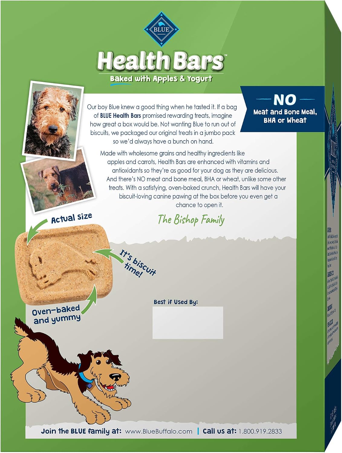 GALLETAS PARA PERROS BLUE BUFFALO HEALTH BARS MANZANA Y YOGUR 48 OZ - 2