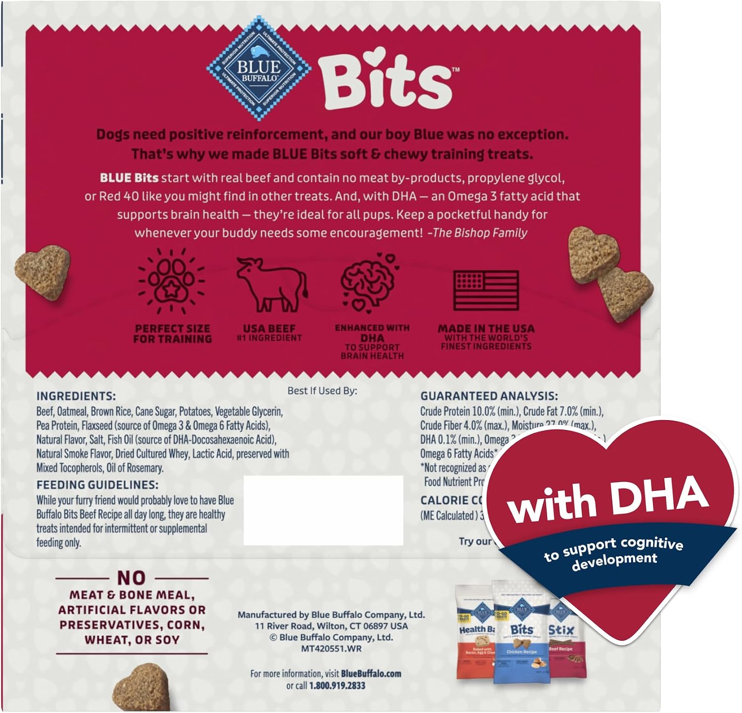 SNACKS BLUE BUFFALO BITS CARNE DE RES PARA PERROS, 12 UNIDADES DE 1 OZ - 2