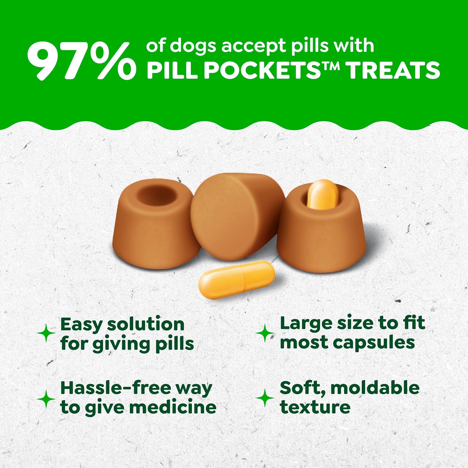 SNACKS GREENIES PILL POCKETS PARA PERROS TAMAÑO GRANDE, VARIEDAD, 15.8 OZ - 3