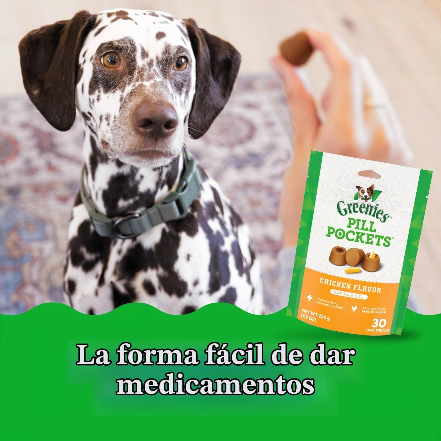 GREENIES PILL POCKETS PERROS TAMAÑO GRANDE SABOR POLLO 7.9 OZ PACK 6 - 5