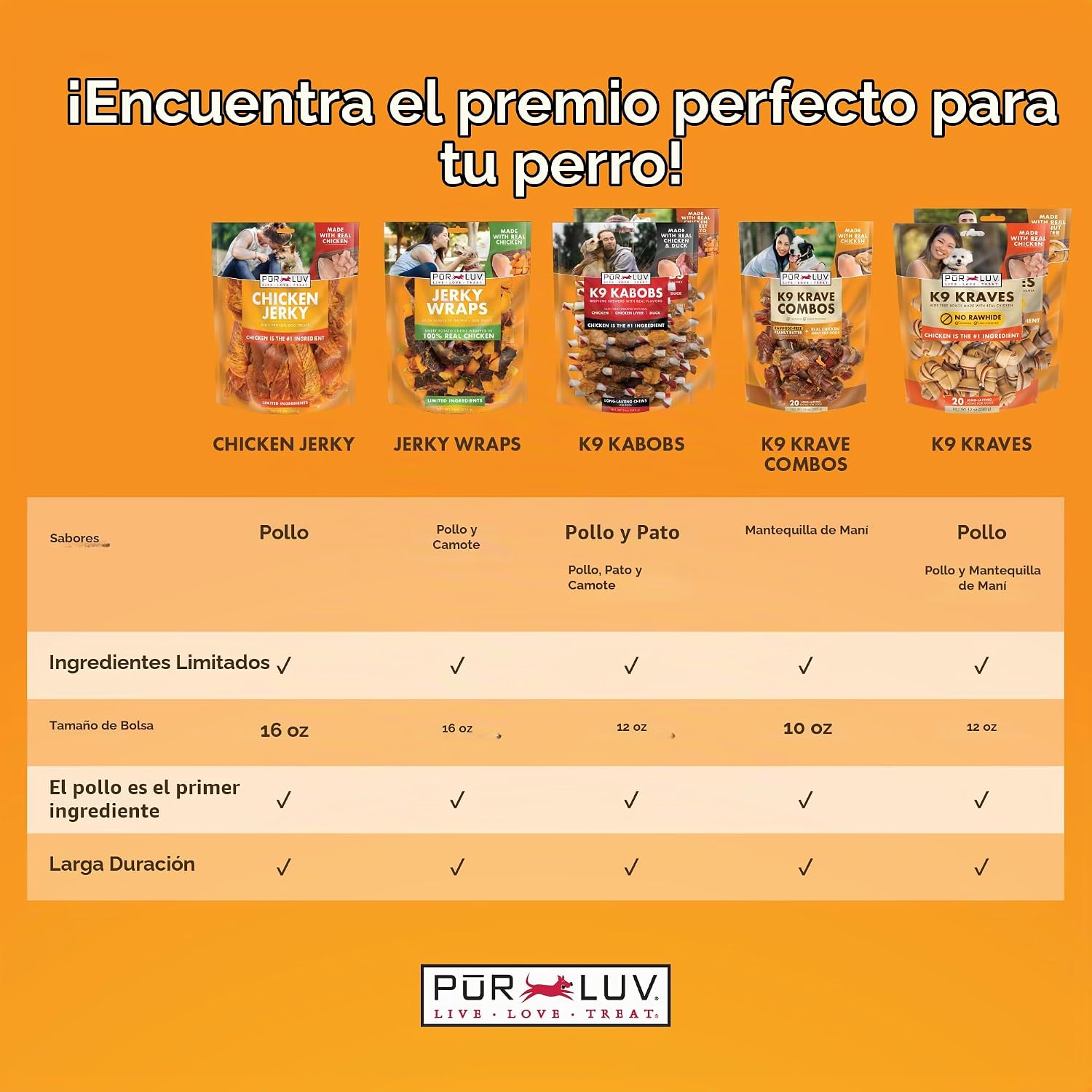 SNACKS PARA PERROS PUR LUV POLLO ENVUELTO EN CAMOTE 16 OZ - 4