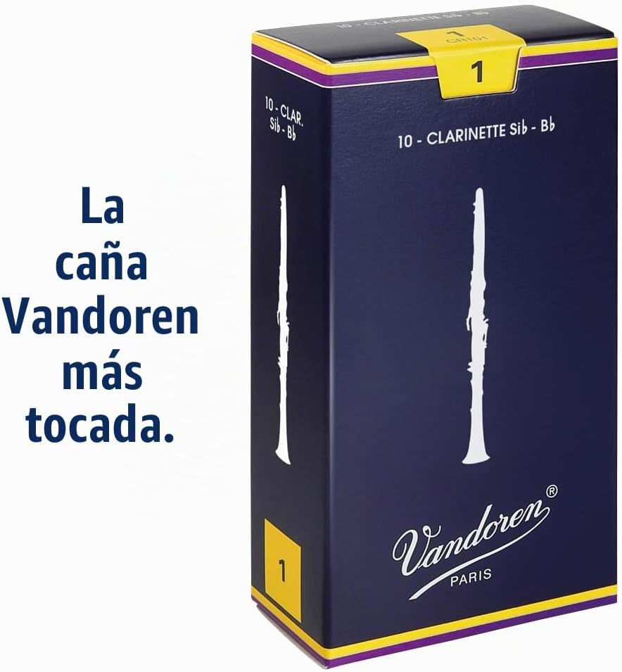 CAÑAS PARA CLARINETE VANDOREN CR101 SIB TRADICIONALES FUERZA 1, CAJA DE 10 - 2