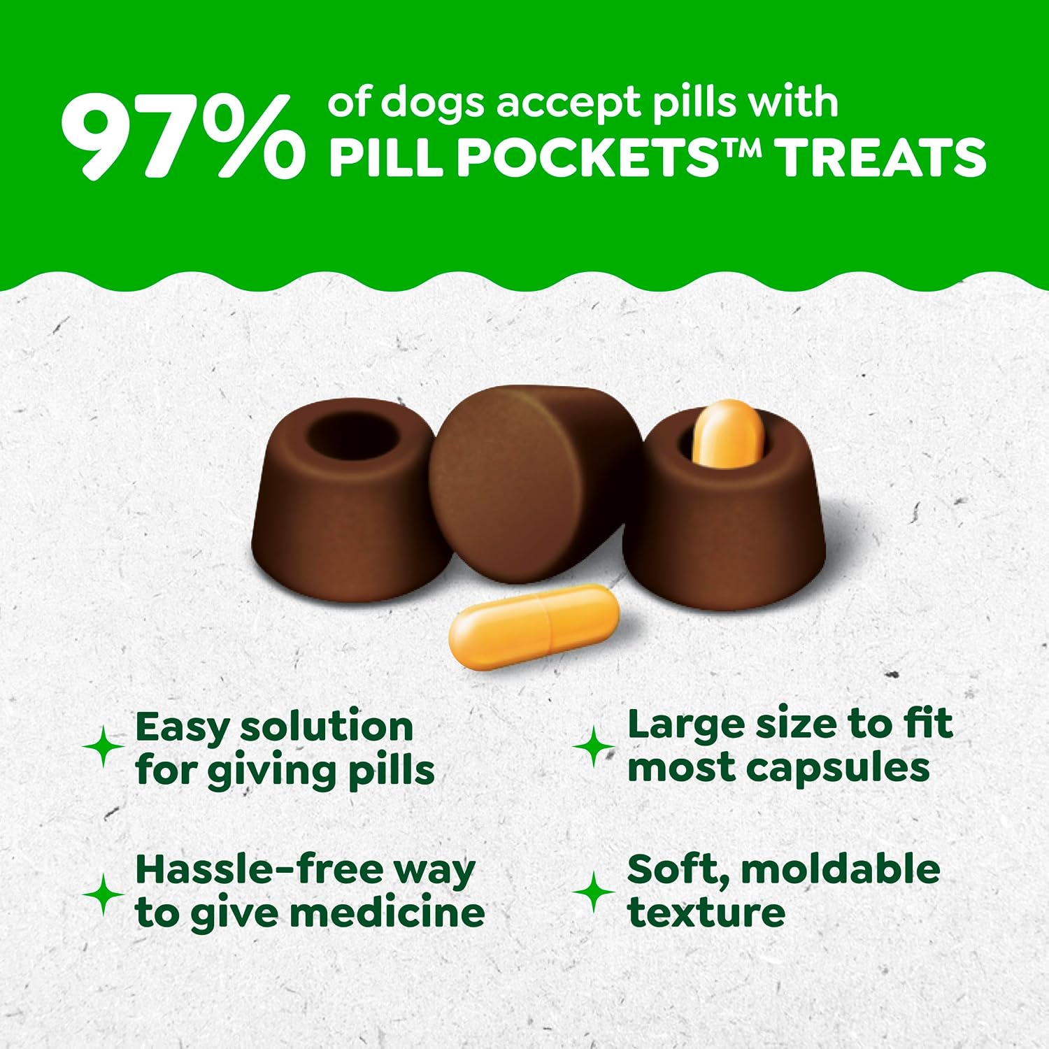 GREENIES PILL POCKETS TAMAÑO GRANDE PARA PERROS, SABOR HICKORY SMOKE, 15.8 OZ - 3