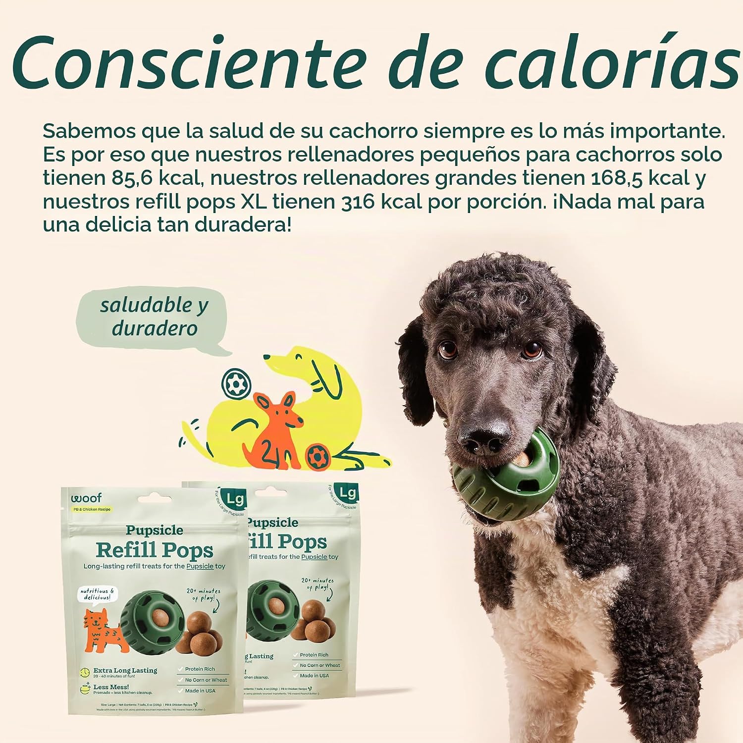SNACKS WOOF PUPSICLE CHICKEN REFILL POPS PARA PERROS GRANDES, 7 UNIDADES, 2 PACKS - 5
