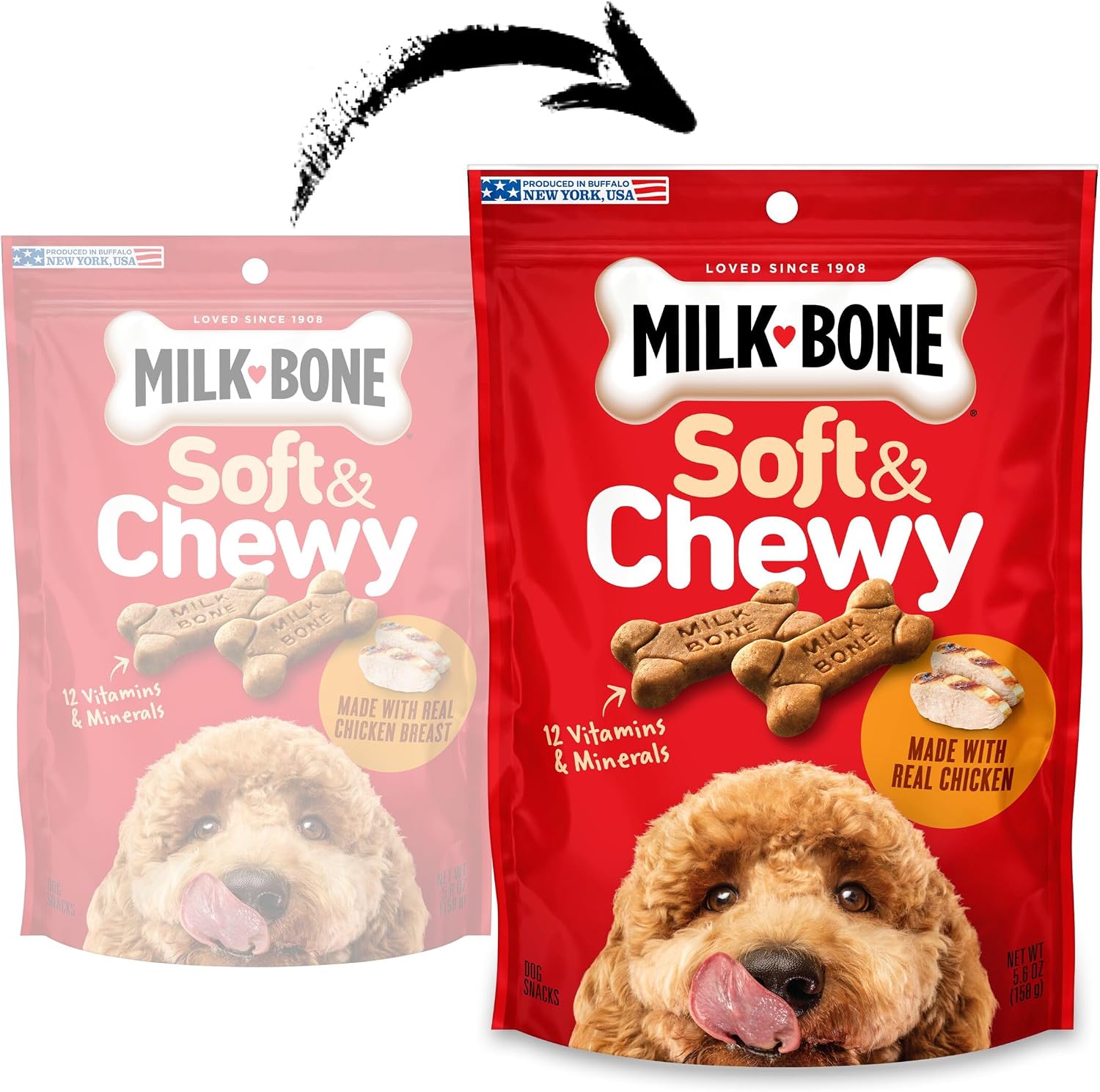 SNACKS MILK-BONE SOFT Y CHEWY PARA PERROS CON POLLO REAL, 10 SOBRES DE 5.6 OZ - 2