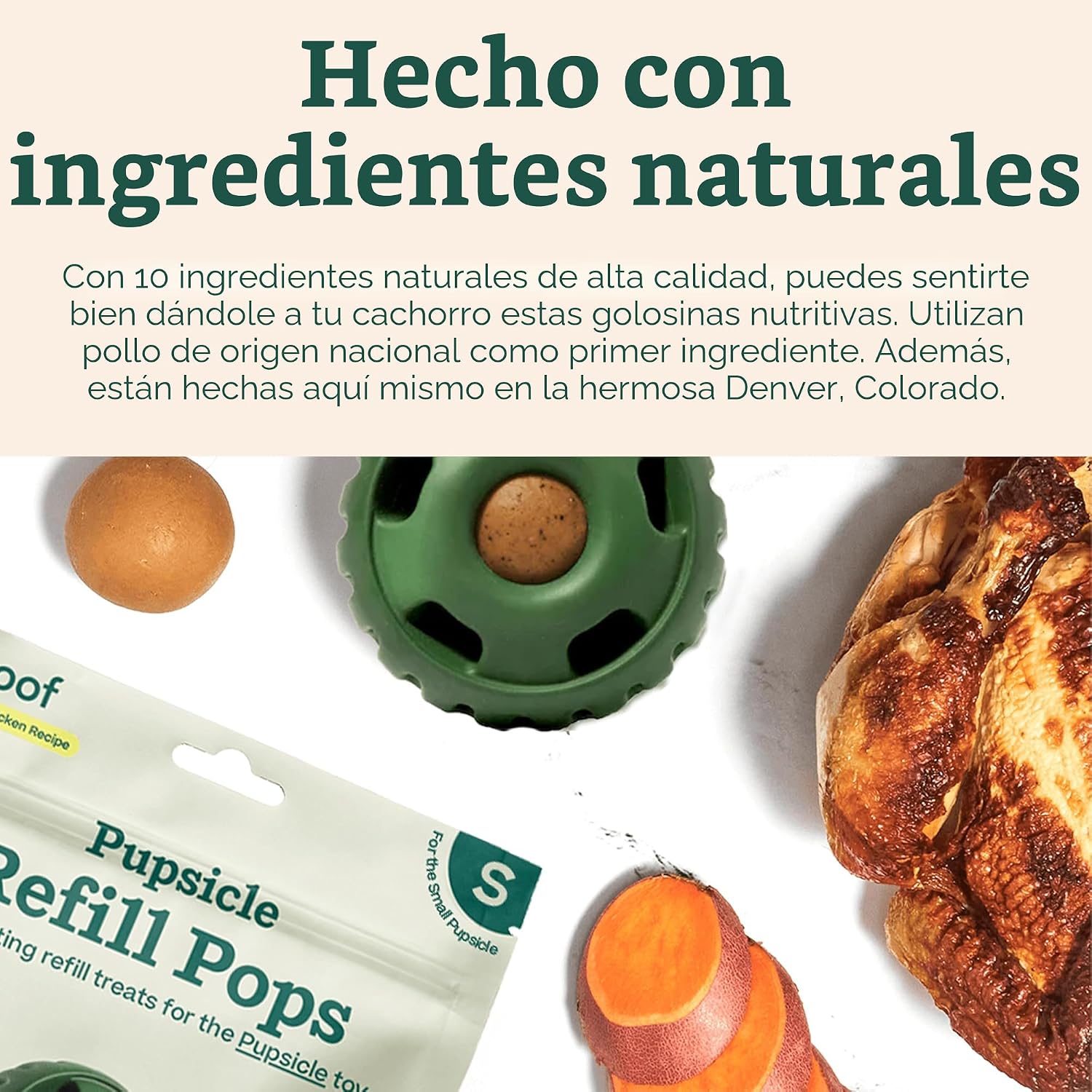 SNACKS WOOF PUPSICLE CHICKEN REFILL POPS PARA PERROS PEQUEÑOS, 10 UNIDADES, 2 PAQUETES - 4