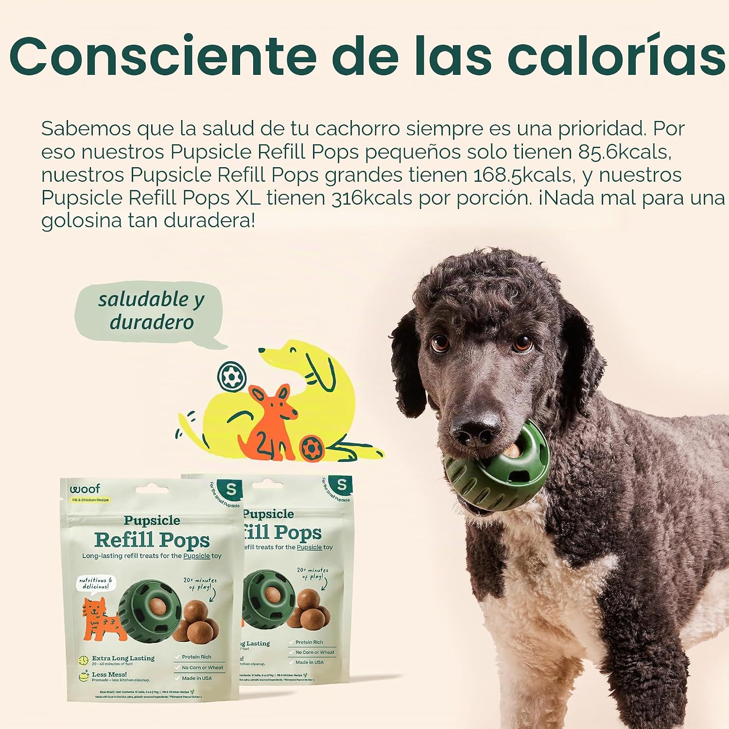 SNACKS WOOF PUPSICLE CHICKEN REFILL POPS PARA PERROS PEQUEÑOS, 10 UNIDADES, 2 PAQUETES - 5