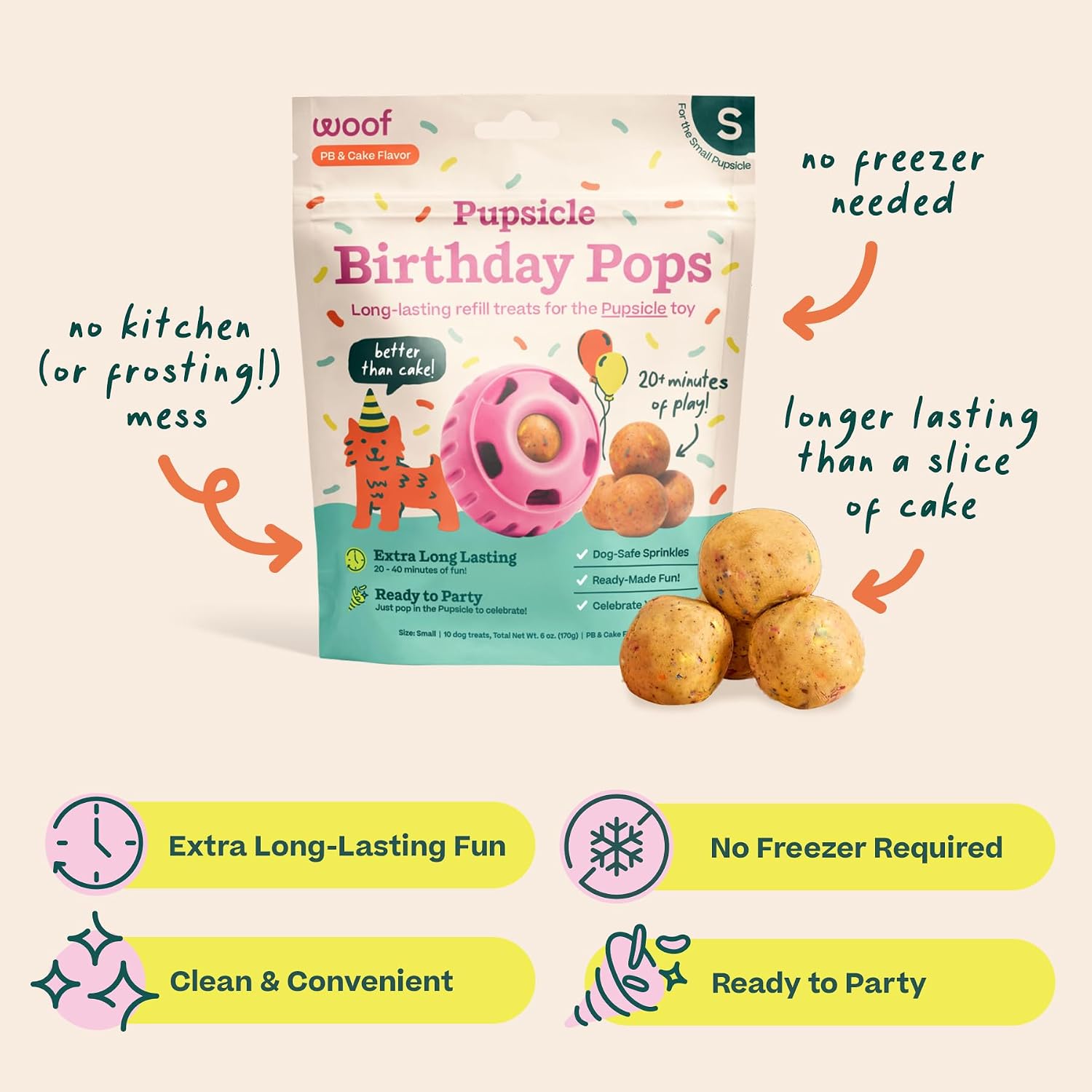 SNACK WOOF PUPSICLE BIRTHDAY REFILL POPS PARA PERROS TALLA PEQUEÑA - 3