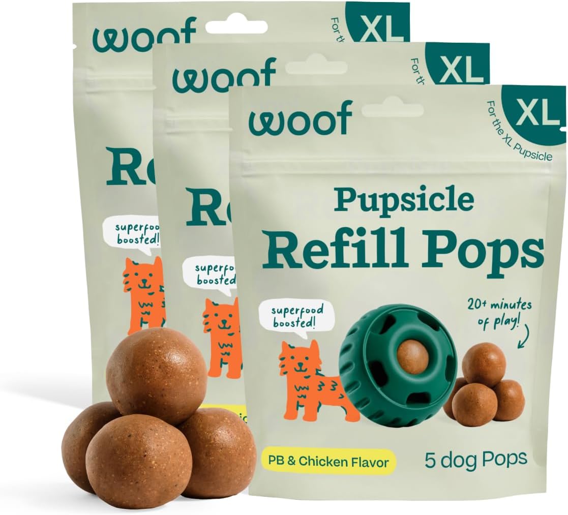WOOF PUPSICLE CHICKEN REFILL POPS PREMIOS PARA PERROS XL 5 UNIDADES 3 PACK - 1