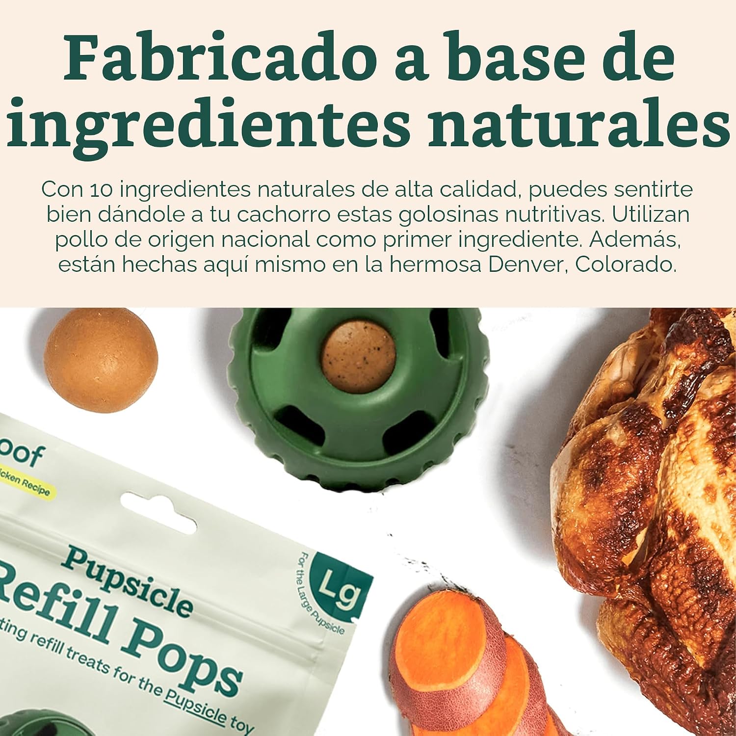SNACK WOOF PUPSICLE CHICKEN REFILL POPS PARA PERROS GRANDES, 7 UNIDADES - 4