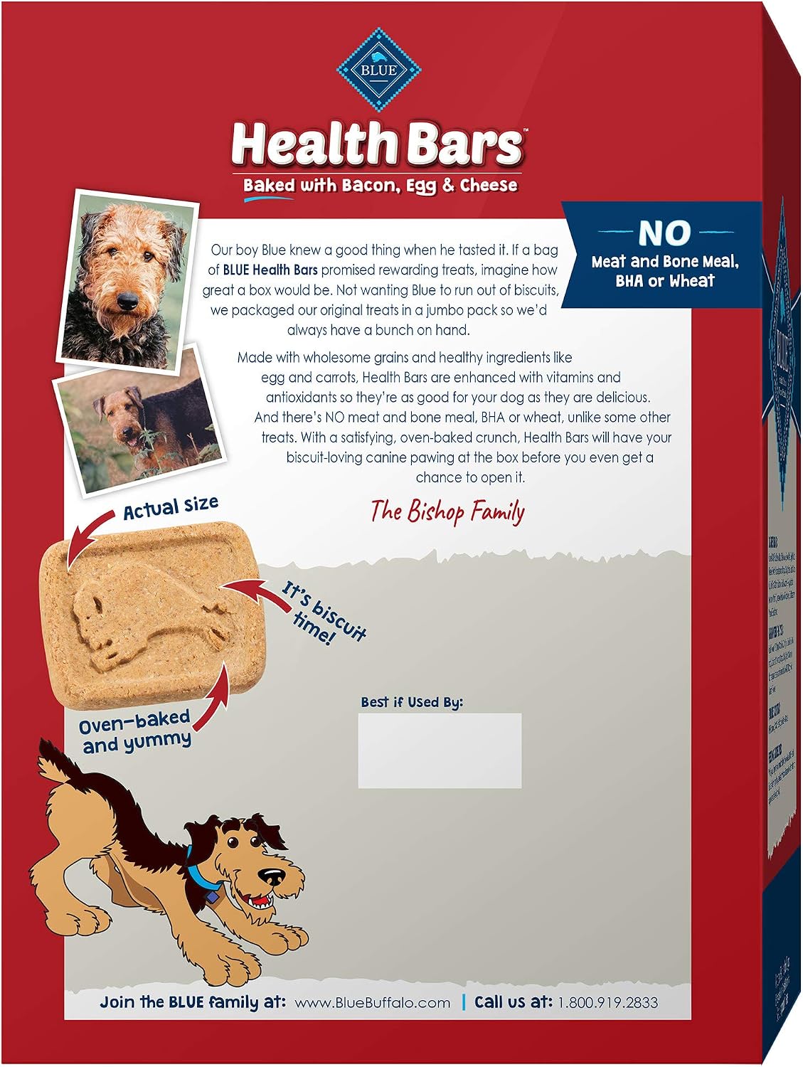 GALLETAS PARA PERROS BLUE BUFFALO HEALTH BARS BACON, HUEVO Y QUESO 48 OZ - 2