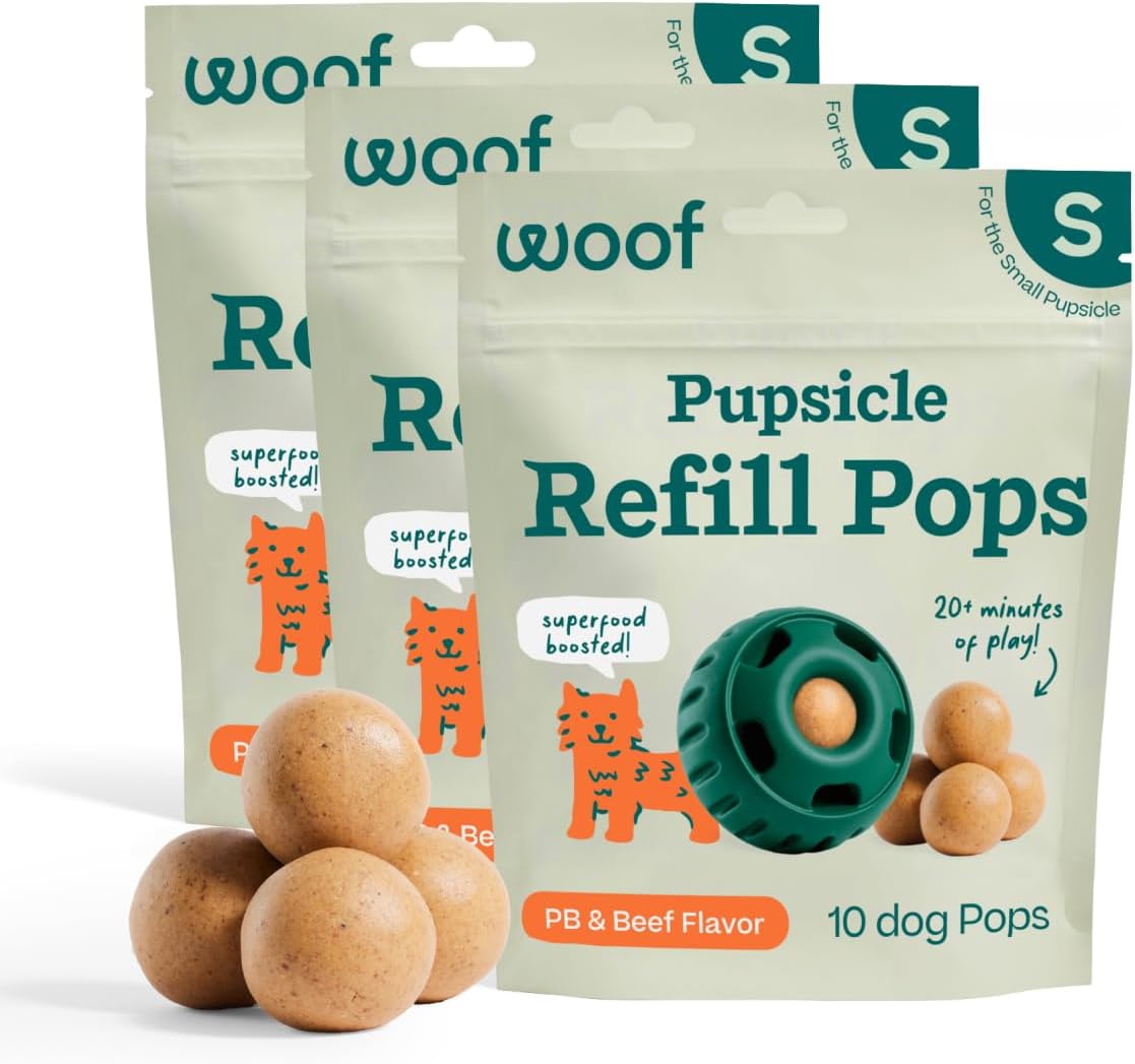 WOOF PUPSICLE PEANUT BUTTER Y BEEF REFILL POPS PREMIOS PARA PERROS PEQUEÑOS 3 PACK - 1