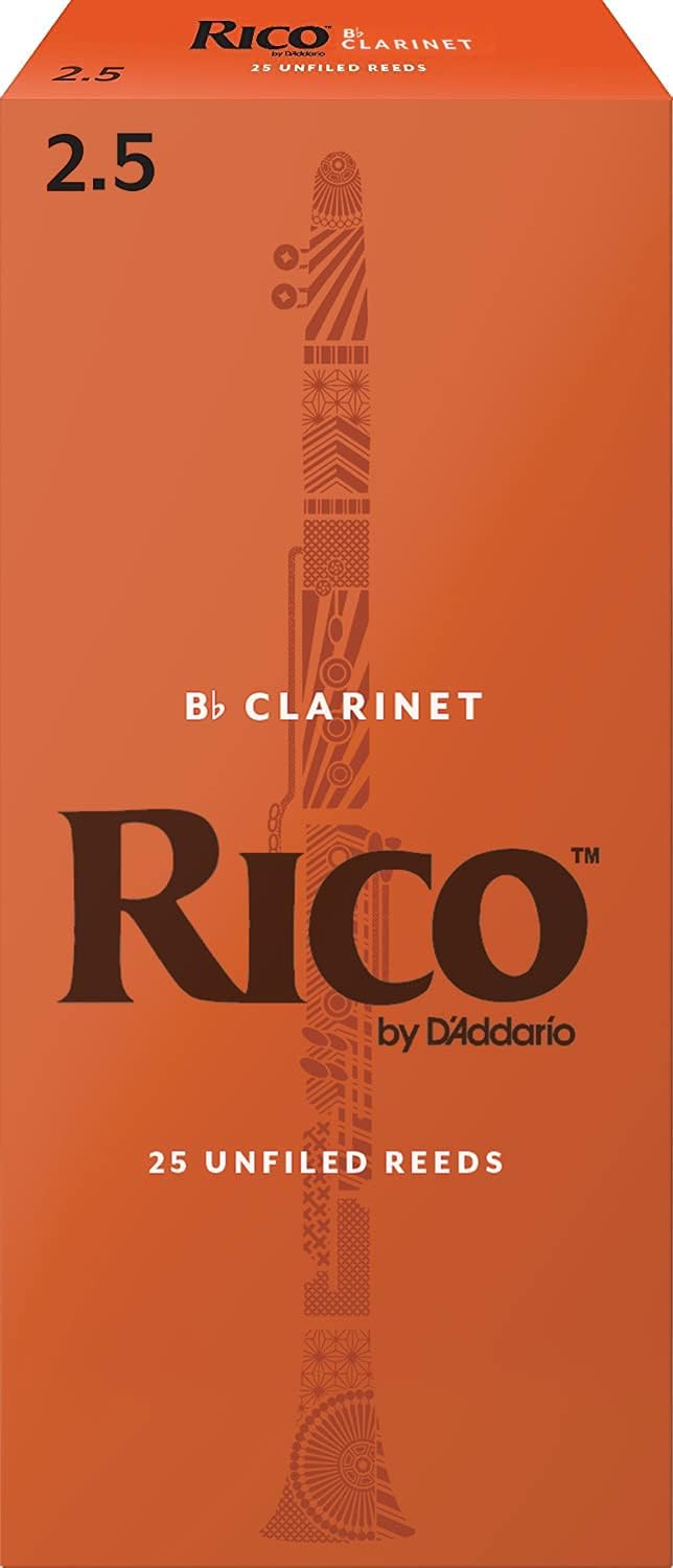 CAÑA PARA CLARINETE BB D'ADDARIO RICO 2.5, PAQUETE DE 25 - 1