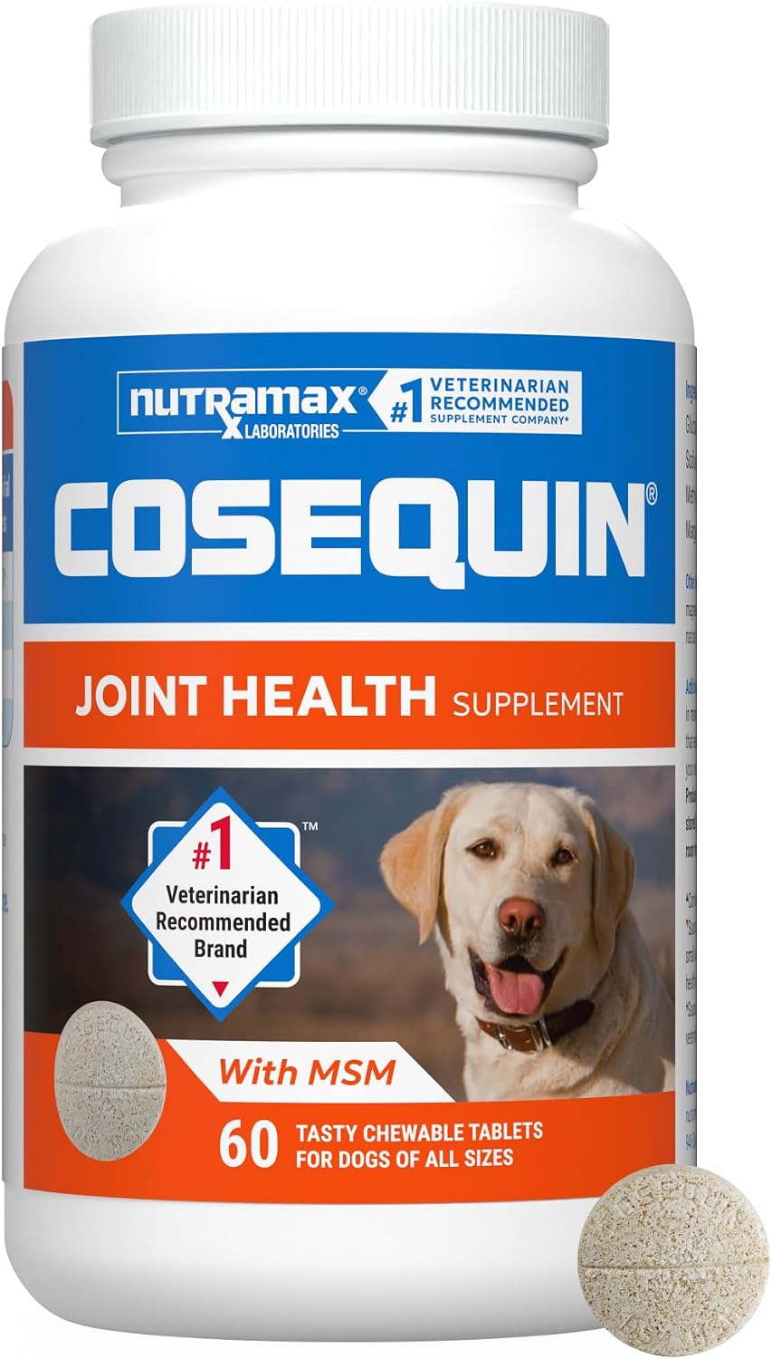 SUPLEMENTO ARTICULAR NUTRAMAX COSEQUIN PARA PERROS, TABLETAS MASTICABLES, 60 UNIDADES - 1