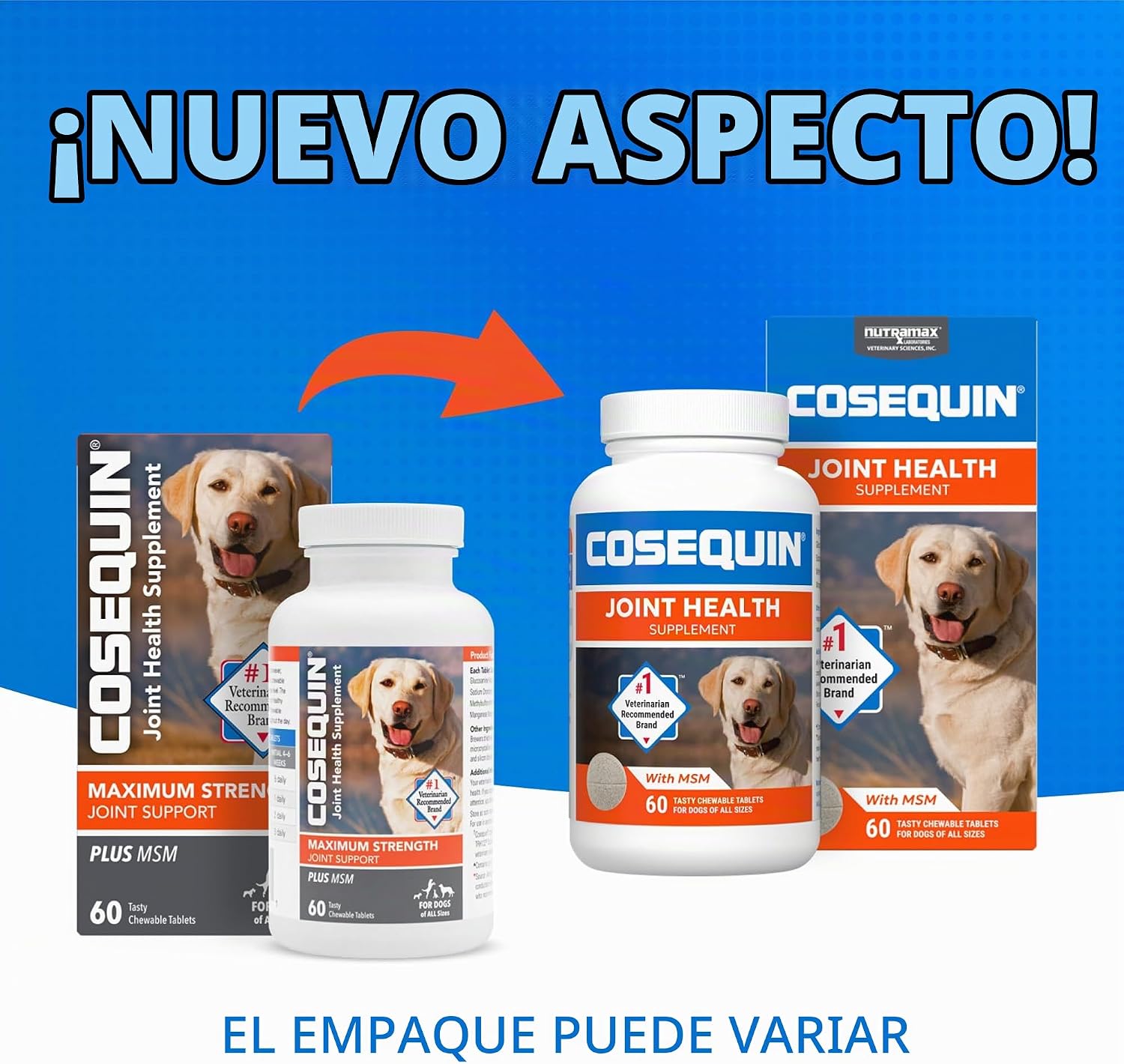 SUPLEMENTO ARTICULAR NUTRAMAX COSEQUIN PARA PERROS, TABLETAS MASTICABLES, 60 UNIDADES - 2