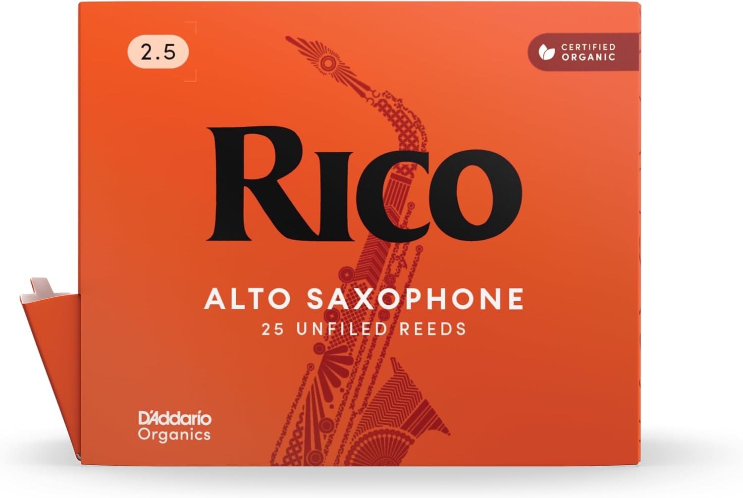 CAÑAS PARA SAXO ALTO RICO ORGANIC STRENGTH 2.5, PACK 25 - 2
