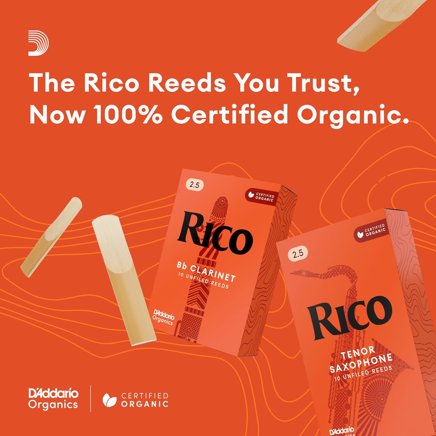 CAÑAS PARA SAXO ALTO RICO ORGANIC STRENGTH 3.0, PACK 25 - 3